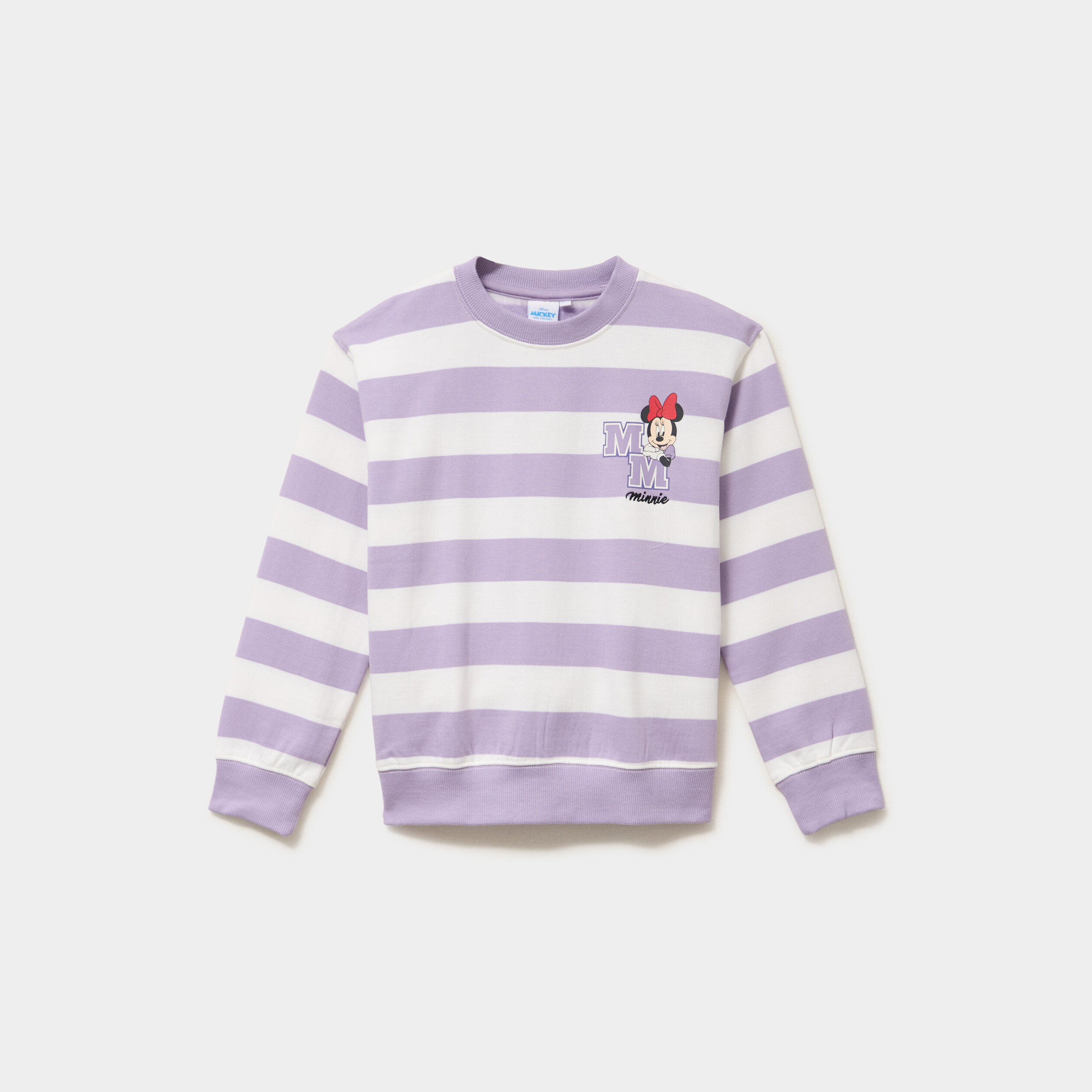 Sweat col rond manches longues Minnie multicolore fille