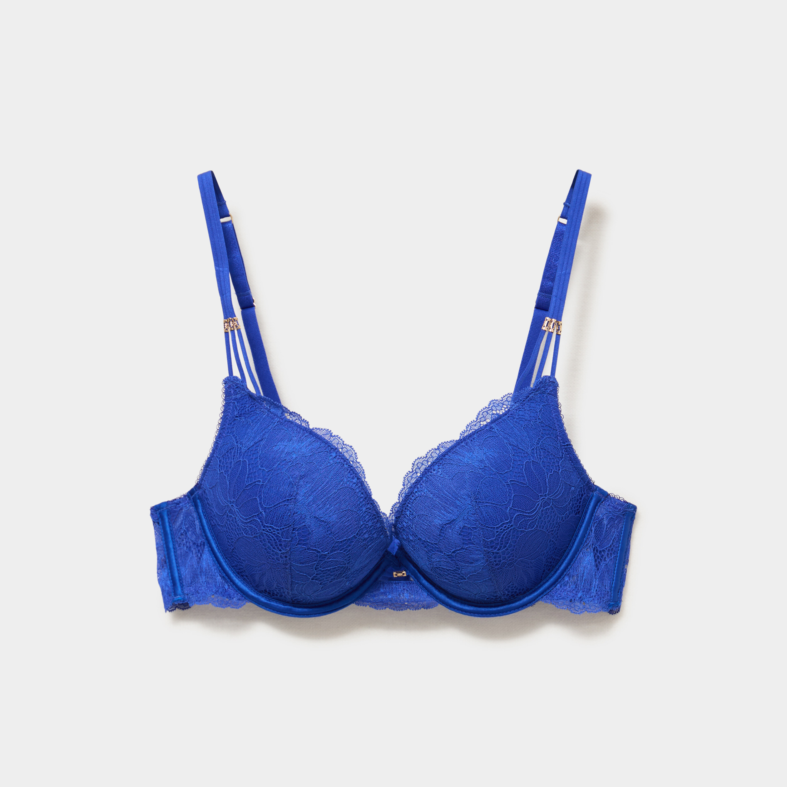 Soutien-gorge maxi push-up dentelle bleu electrique femme