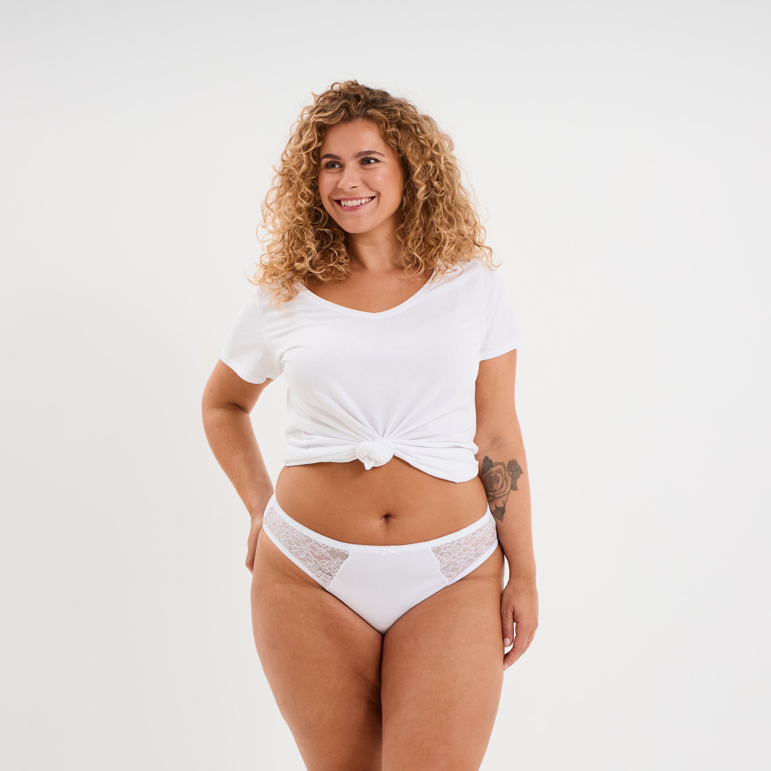 Culotte coton majoritaire blanc femme grande taille
