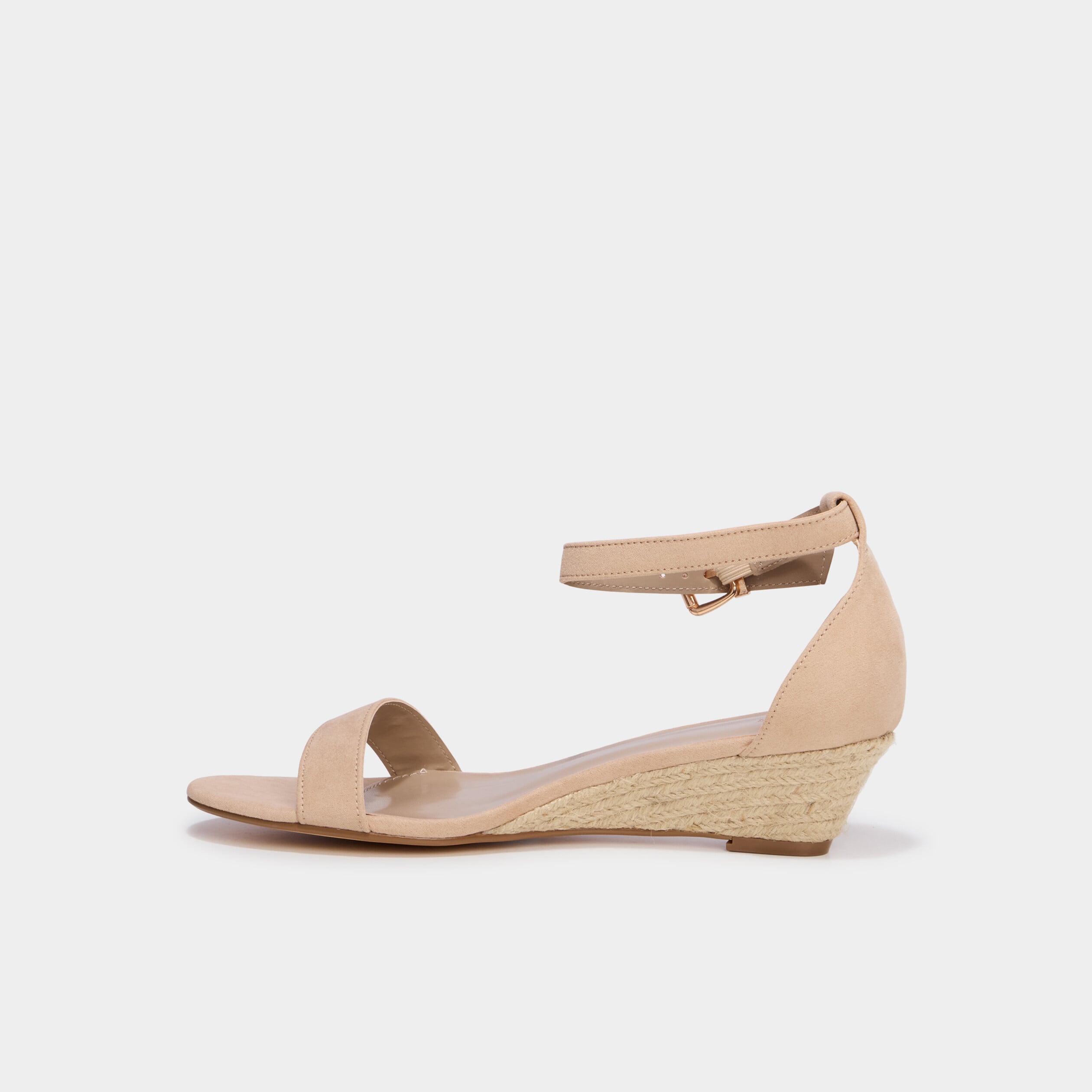 Sandales &agrave; talons compens&eacute;s creme femme