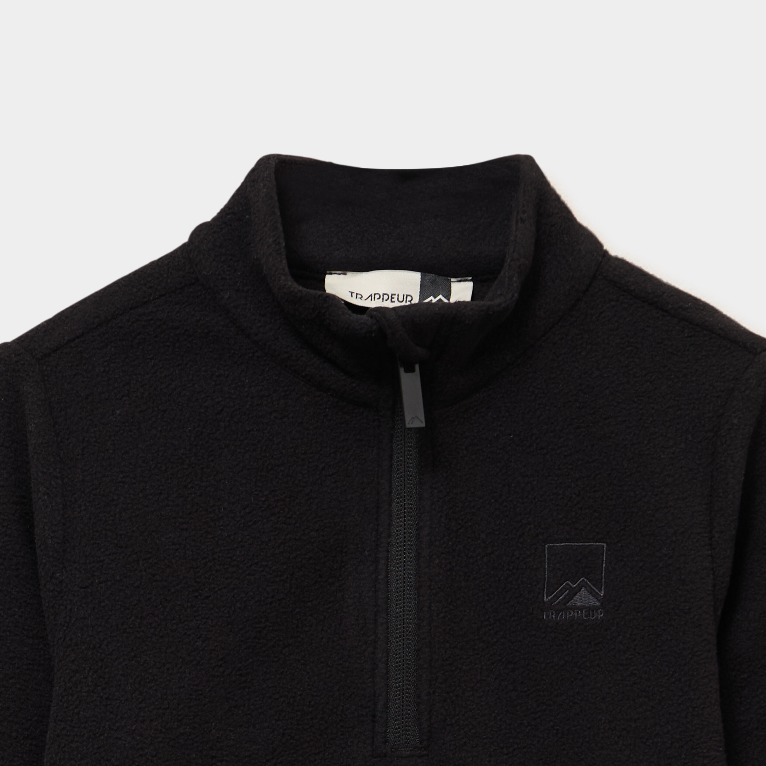 Sweat polaire col camionneur noir mixte