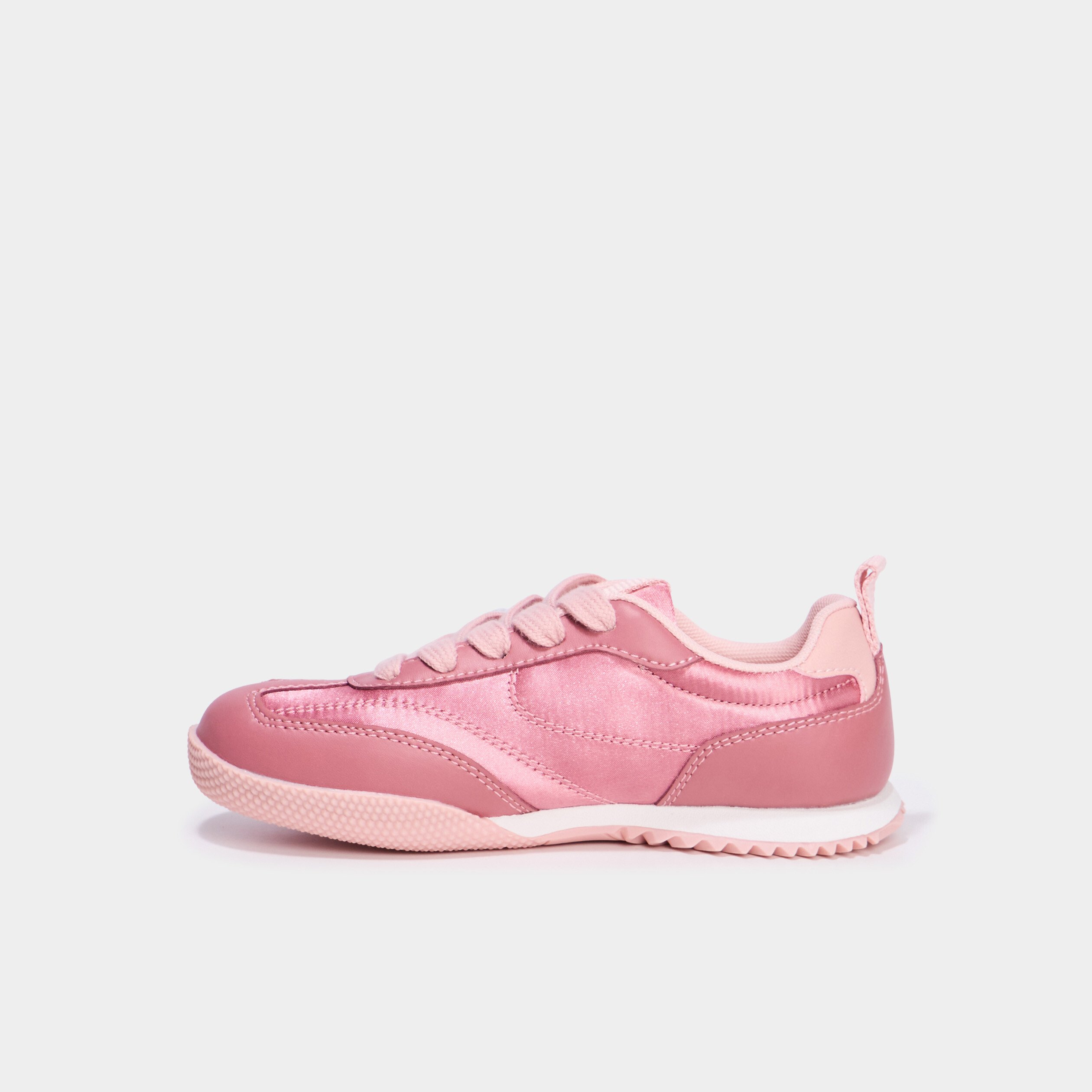 tennis basses effet satin rose fille Tennis basses effet satin rose fille