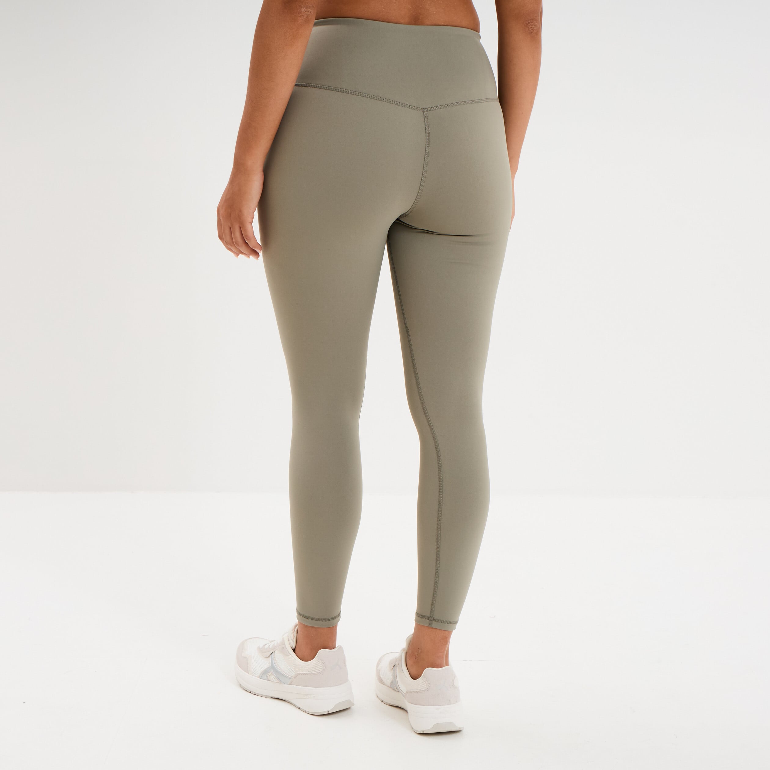 Legging de sport gainant taille haute vert kaki femme