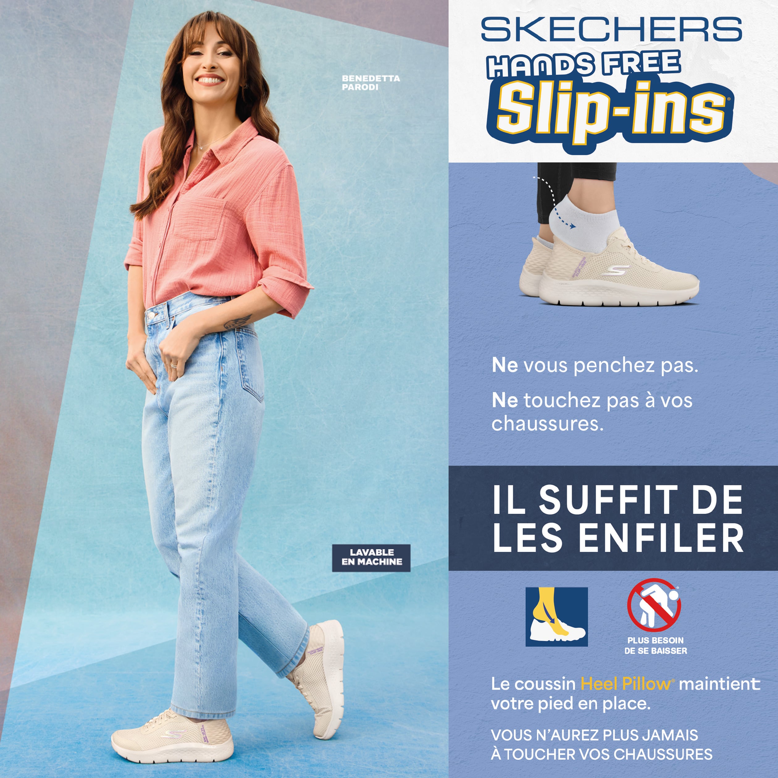 Baskets running Slip Ins GO WALK FLEX sable femme