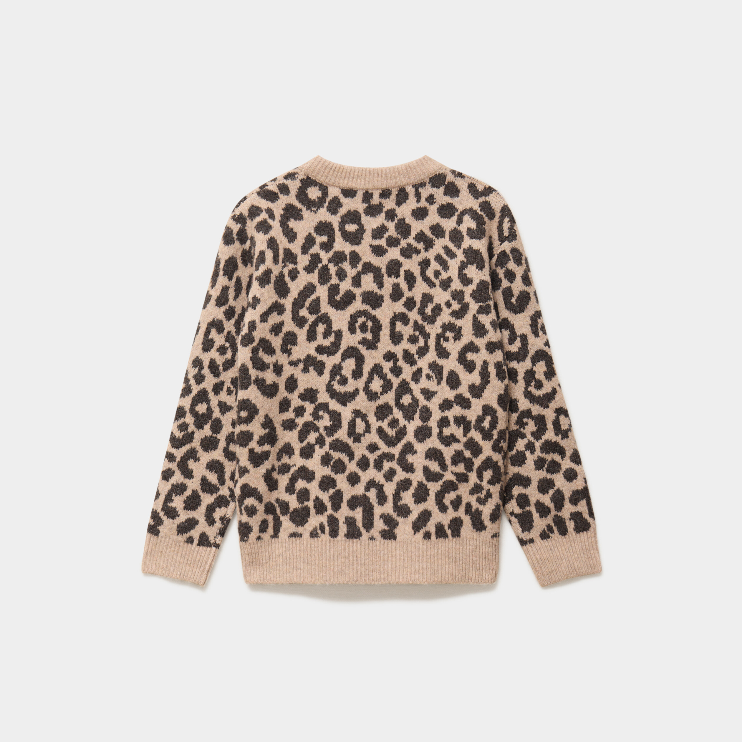Pull col rond manches longues marron fille