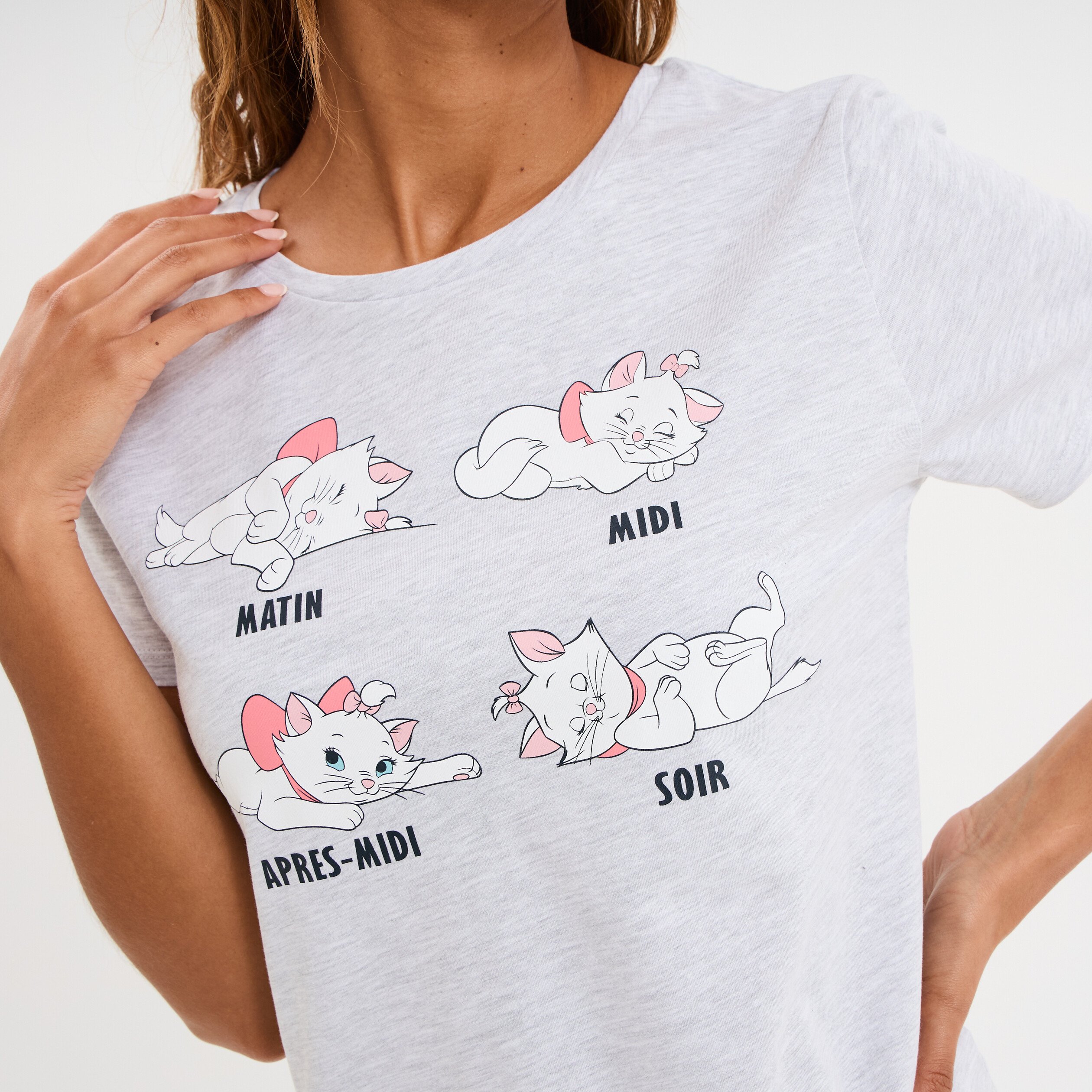ensemble pyjama aristochats marie gris clair femme Ensemble pyjama Aristochats Marie gris clair femme