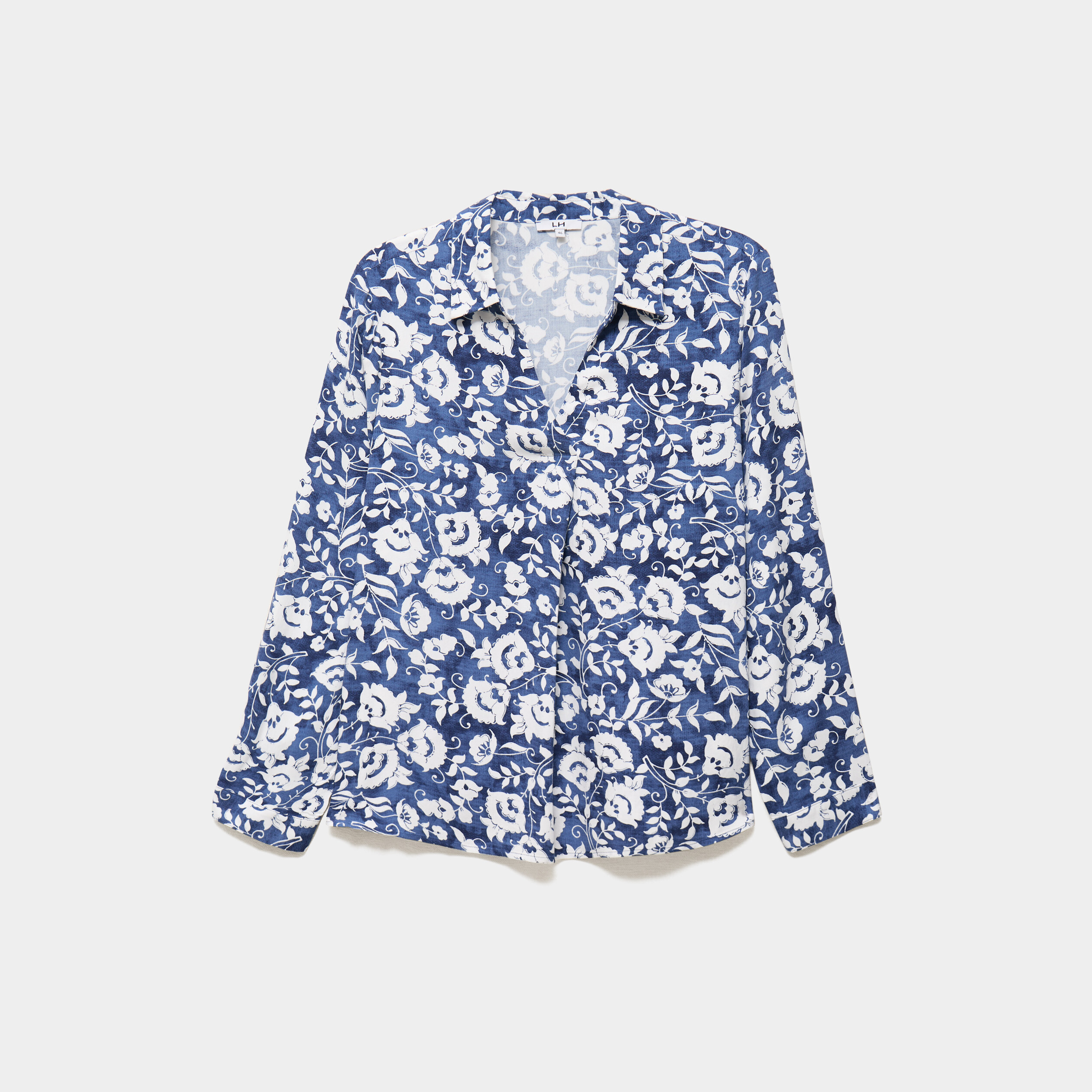 Blouse fluide manches 3/4 bleu marine femme grande taille