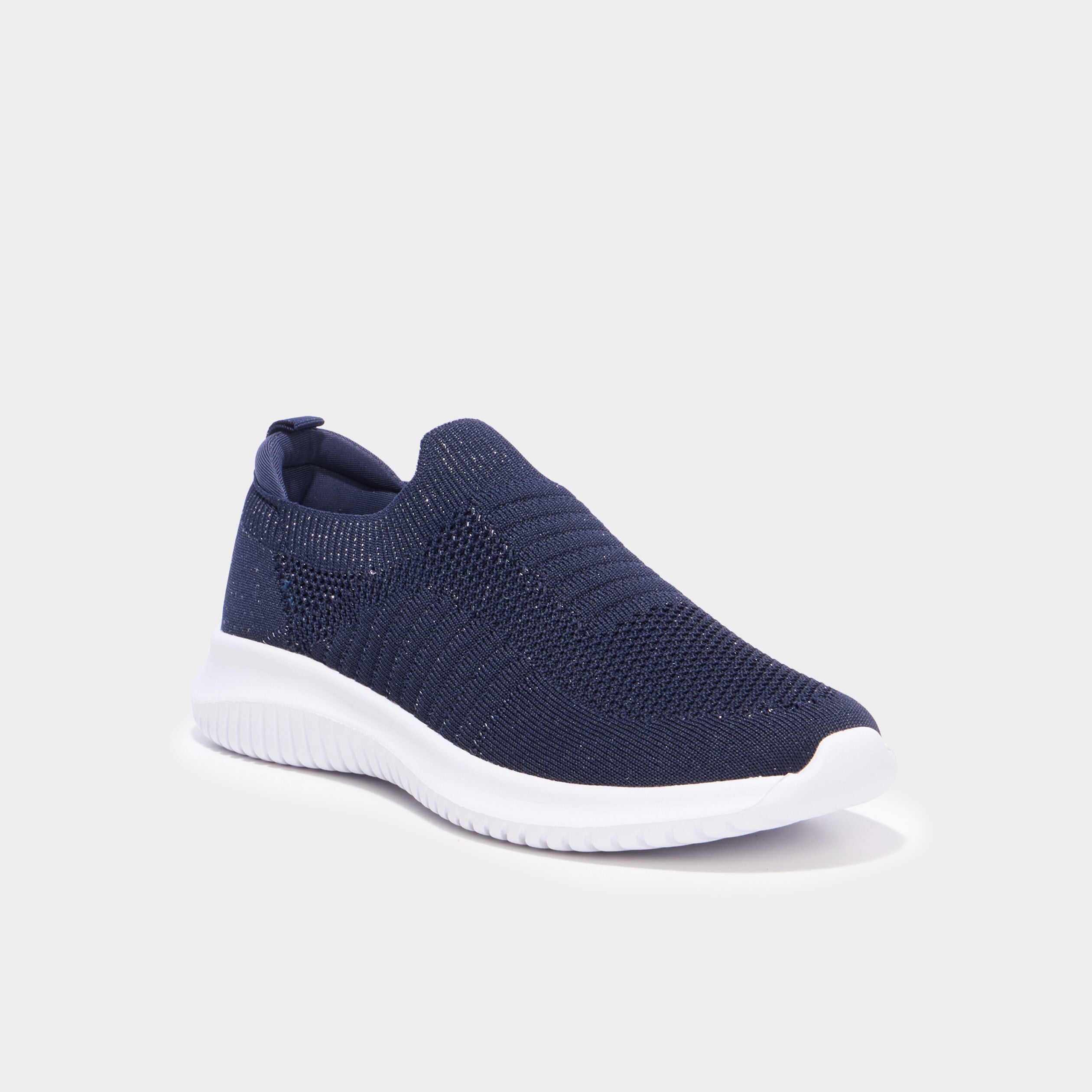 Baskets running &eacute;lastiqu&eacute;es slip-on bleu marine femme