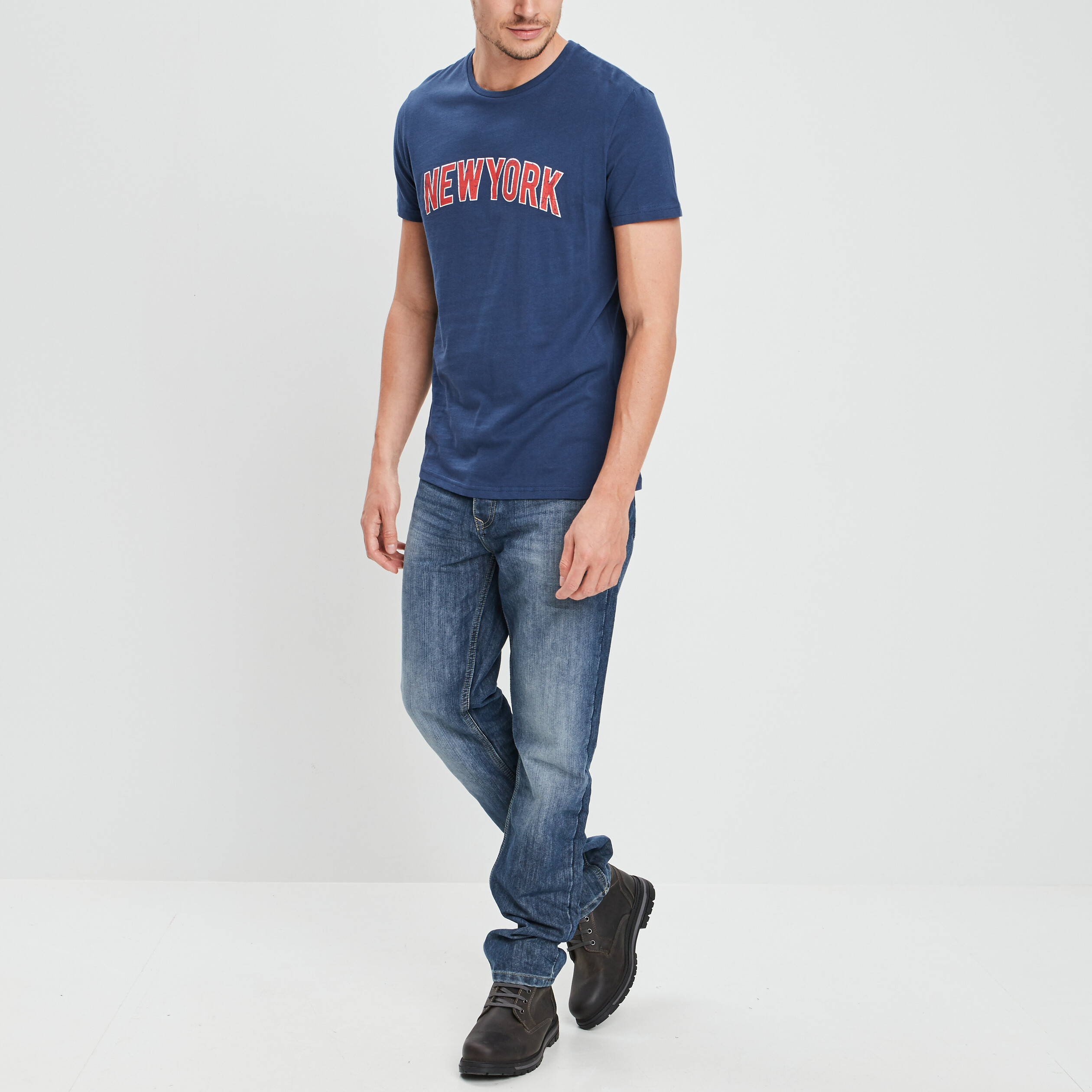 T-shirt manches courtes bleu homme
