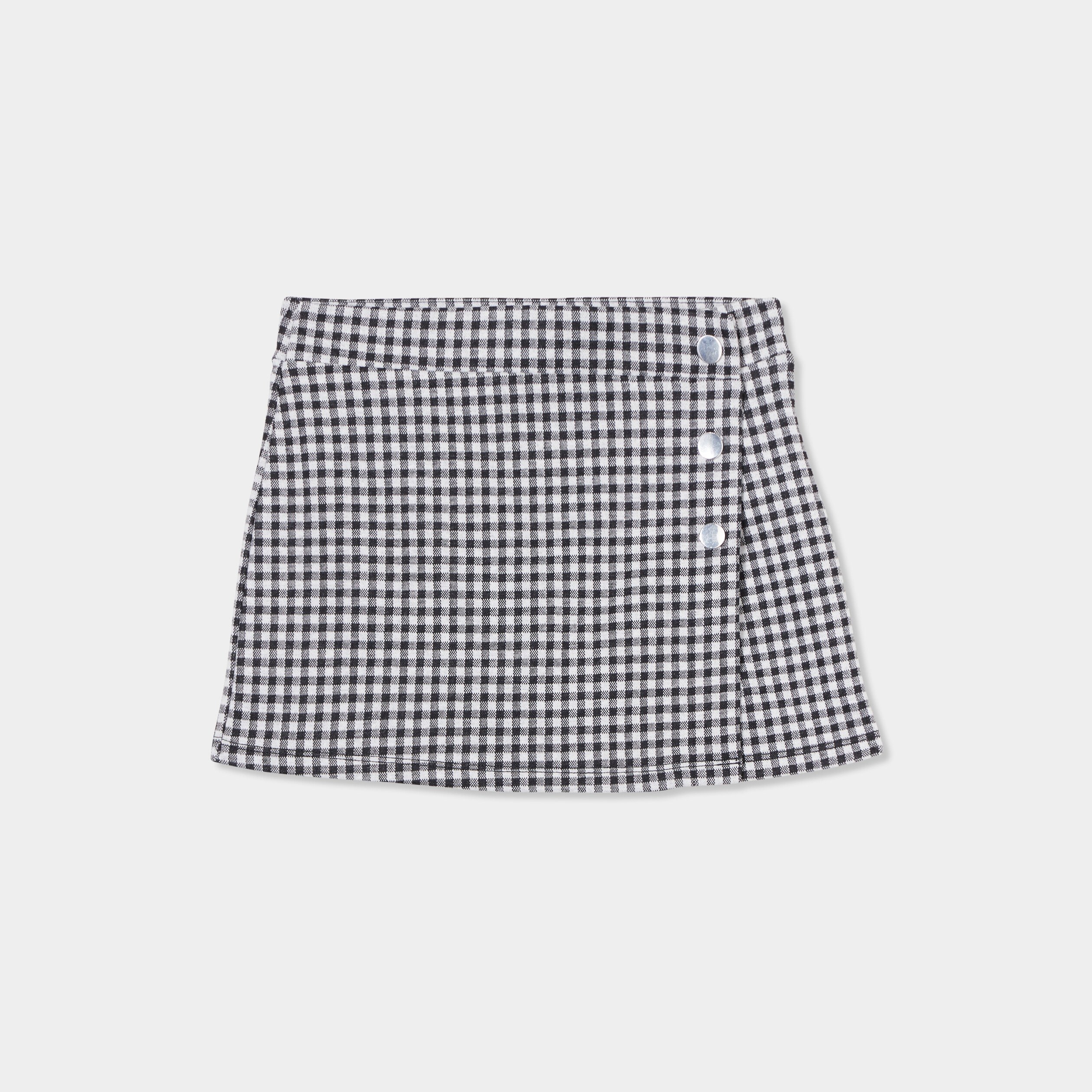 jupe short ajustee detail boutons ecru fille Jupe-short ajustée détail boutons ecru fille