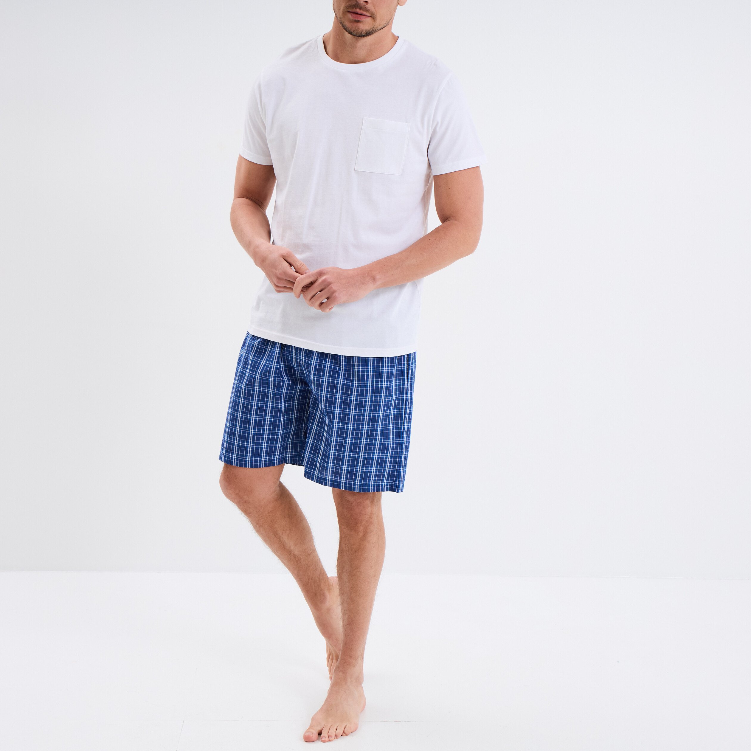ensemble pyjama short et t shirt coton blanc homme Ensemble pyjama short et t-shirt coton blanc homme