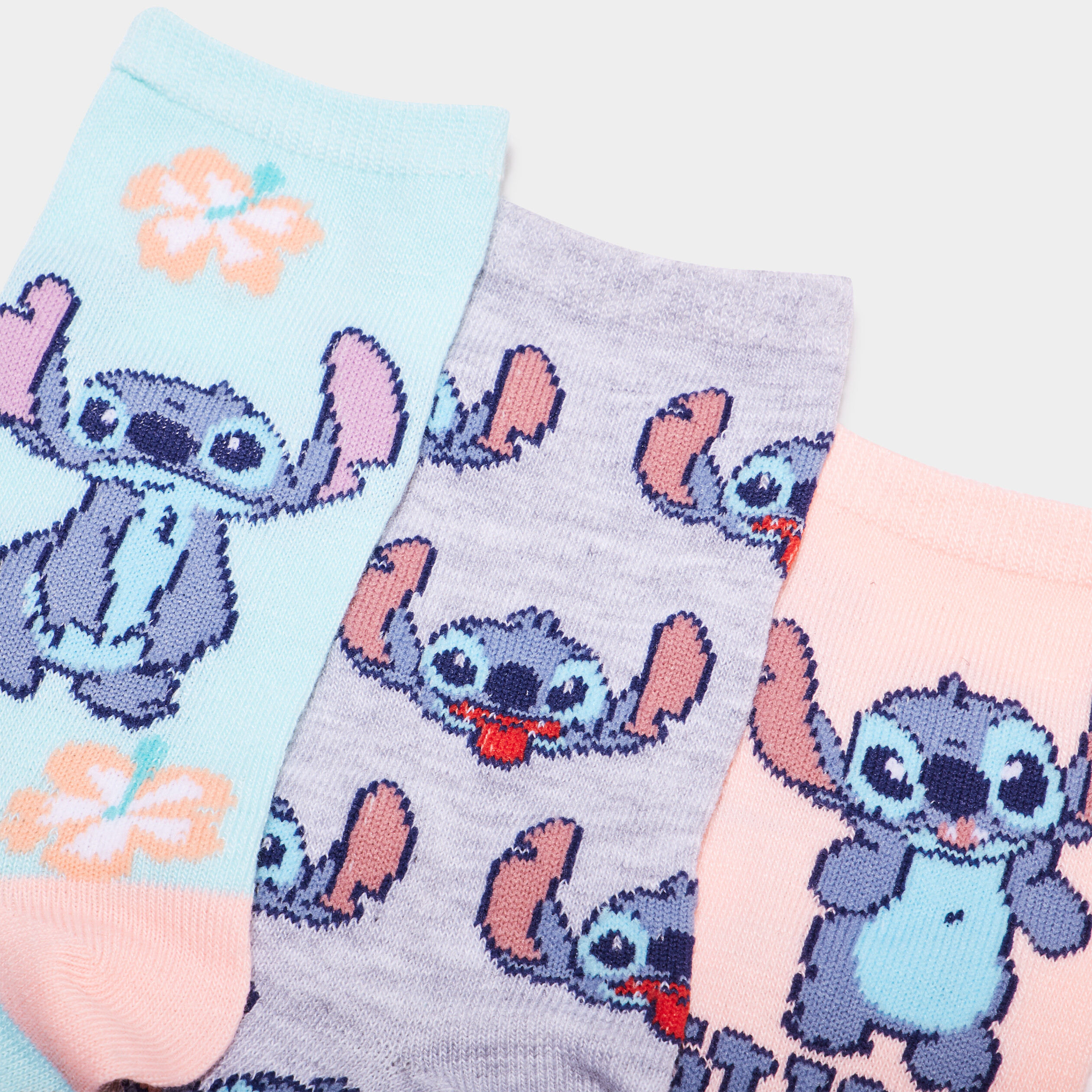 Lot de 5 Paires de chaussettes Enfant Stitch - Taille 35/38 - Disney