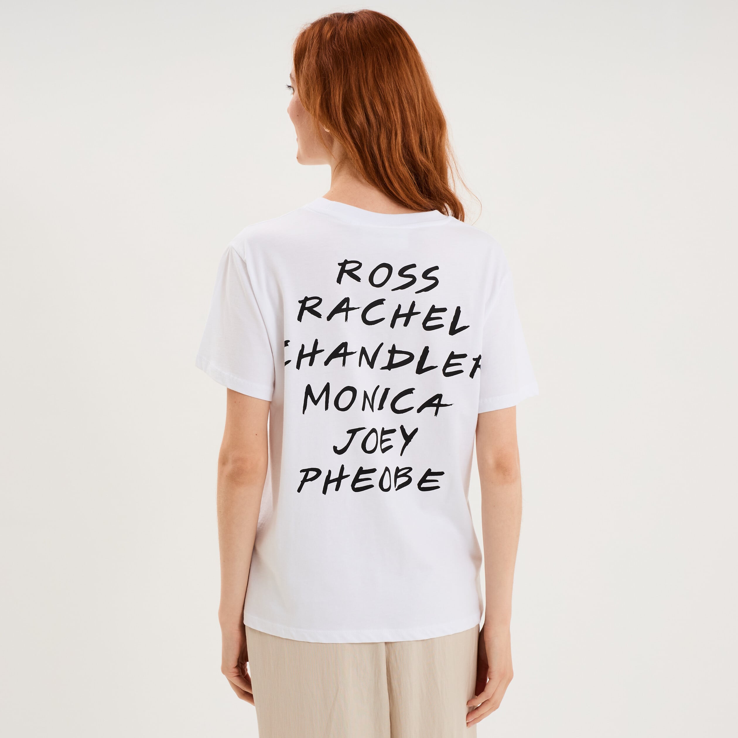 T-shirt manches courtes coton Friends blanc femme