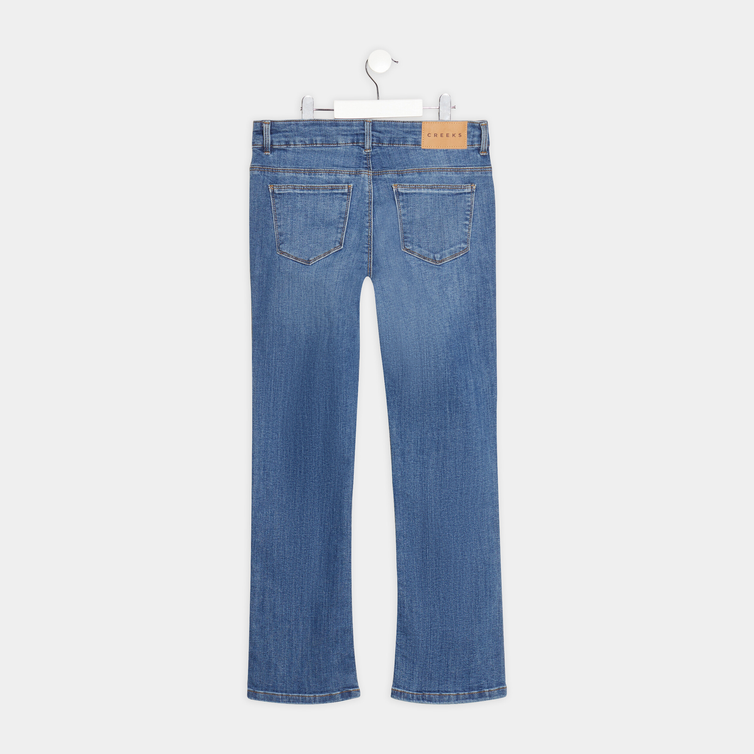 jeans bootcut details brodes denim stone fille Jeans bootcut détails brodés denim stone fille