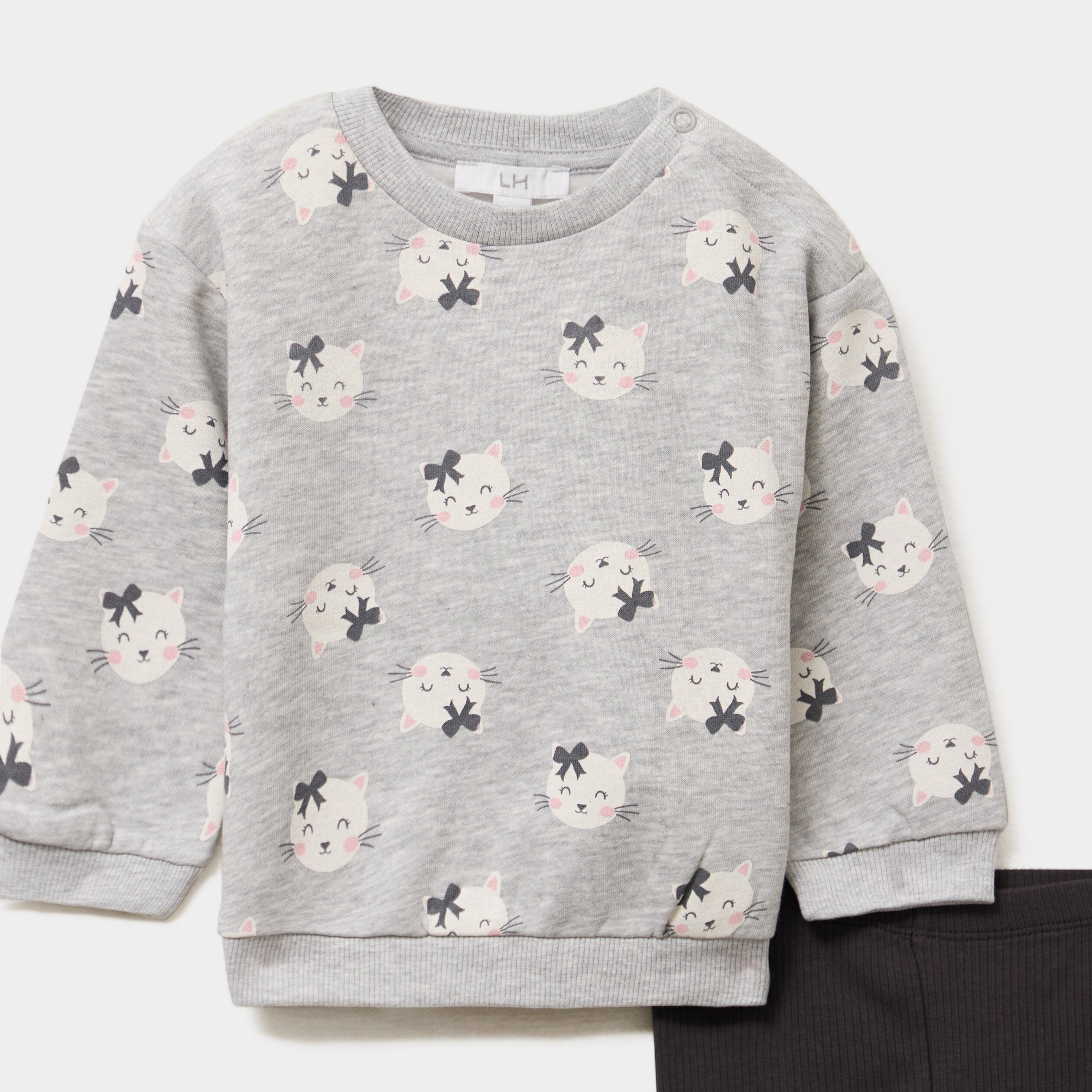 ensemble sweat et legging gris clair bebef Ensemble sweat et legging gris clair bébé fille