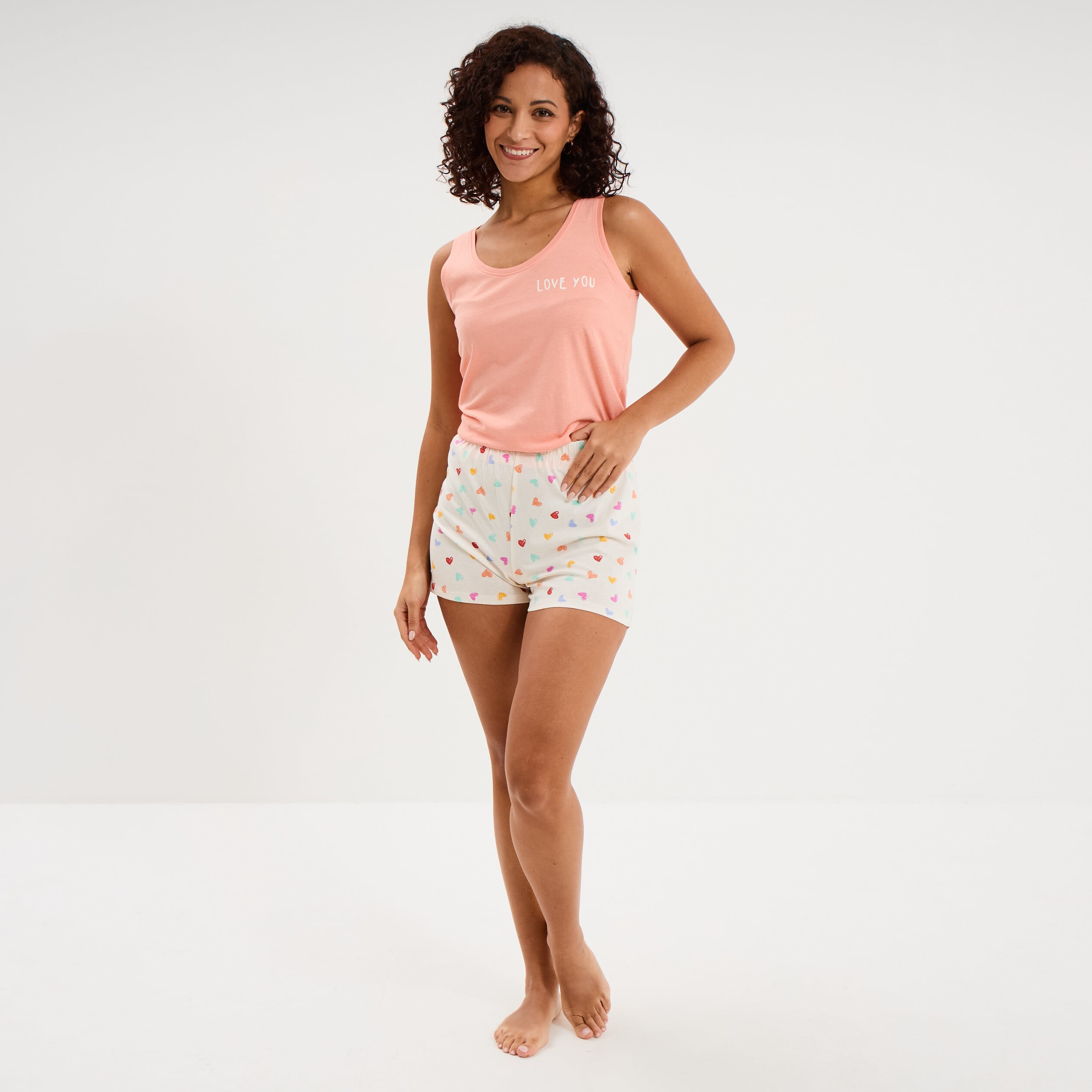 D&eacute;bardeur droit coton rose corail femme