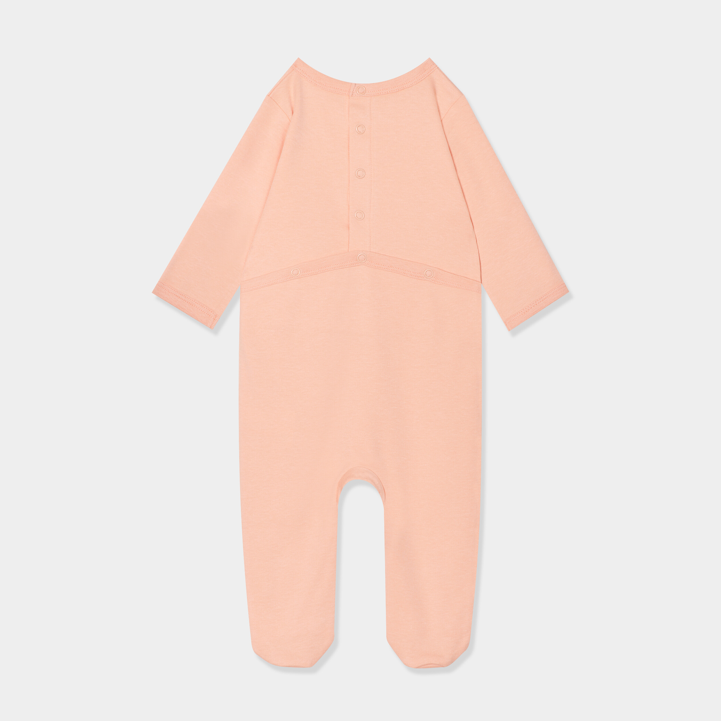 dors bien boutonne coton rose saumon bebef Dors-bien boutonné coton rose saumon bébé fille