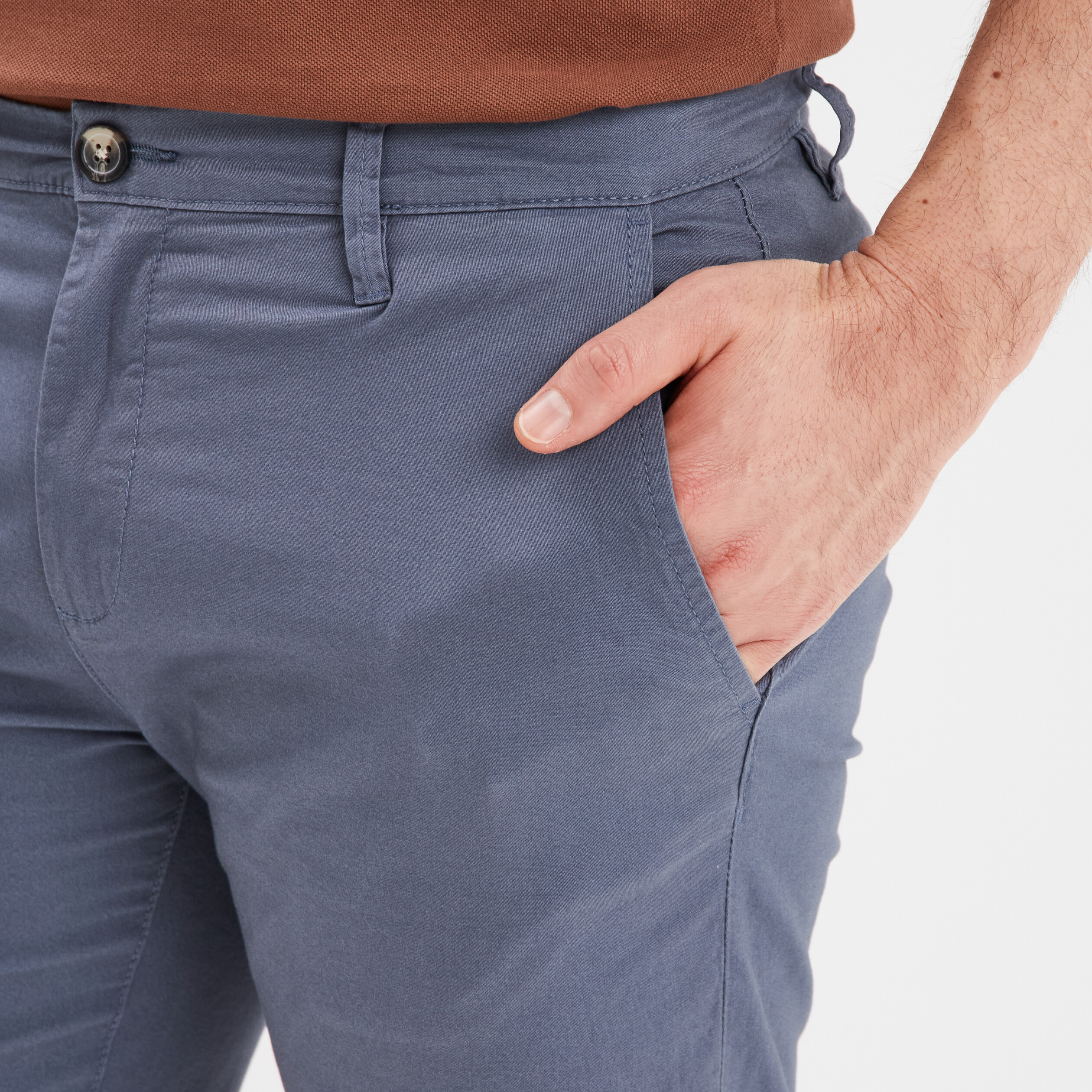 short chino slim creeks bleu gris homme Short chino slim Creeks bleu gris homme