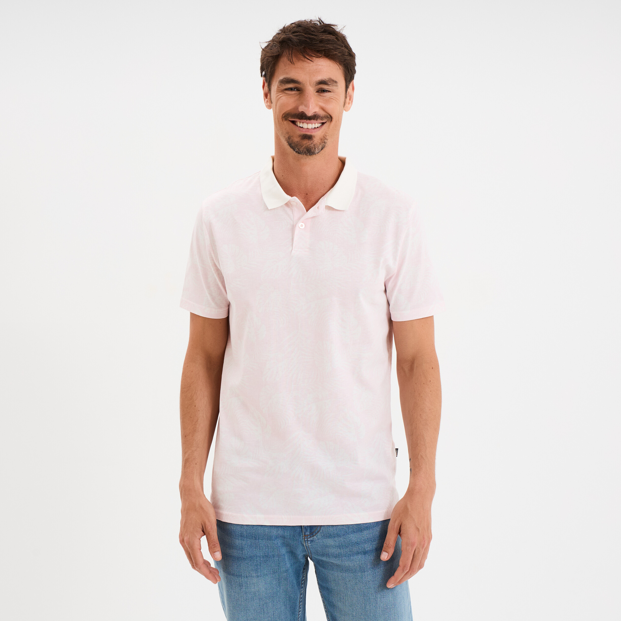 polo manches courtes coton rose homme Polo manches courtes coton rose homme