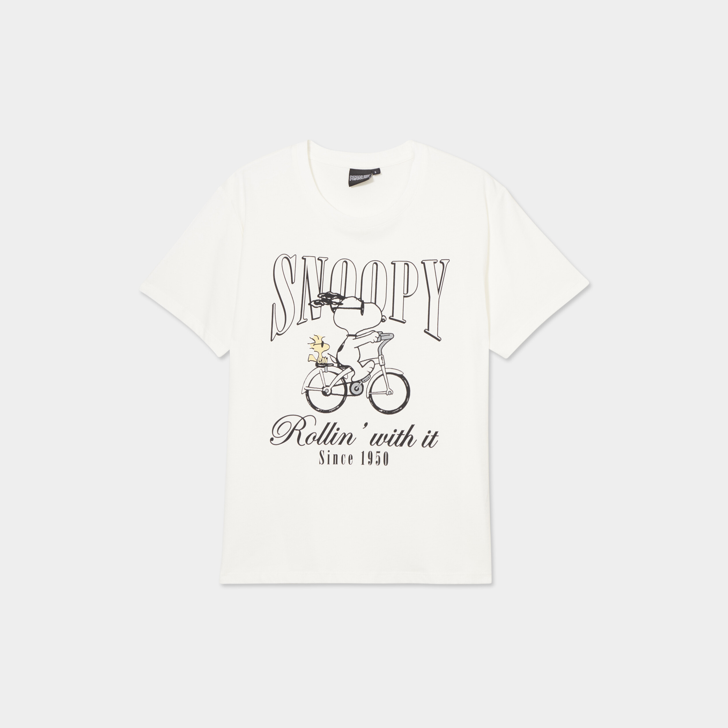 t shirt manches courtes coton snoopy ivoire femme T-shirt manches courtes coton Snoopy ivoire femme