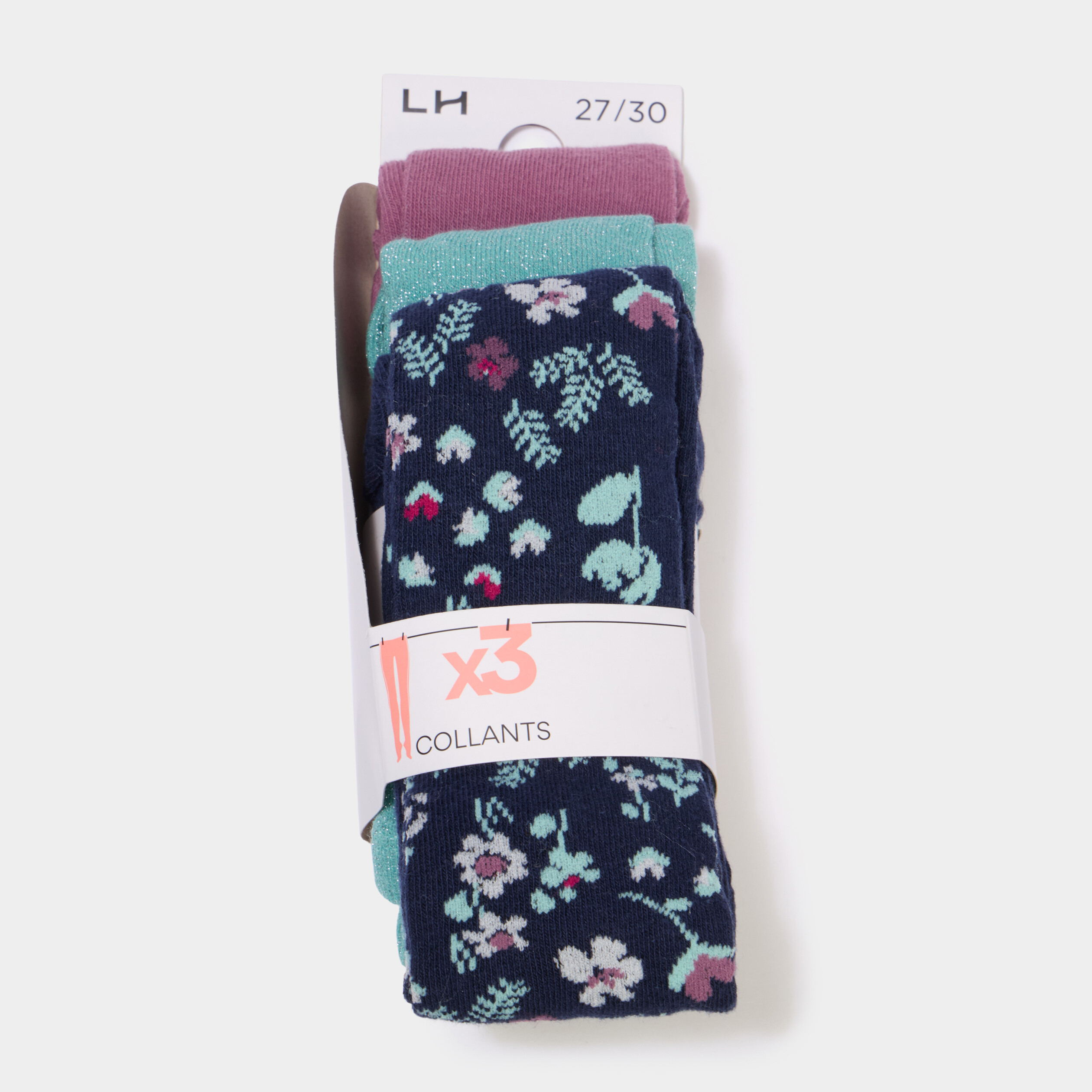Lot 3 collants multicolore fille