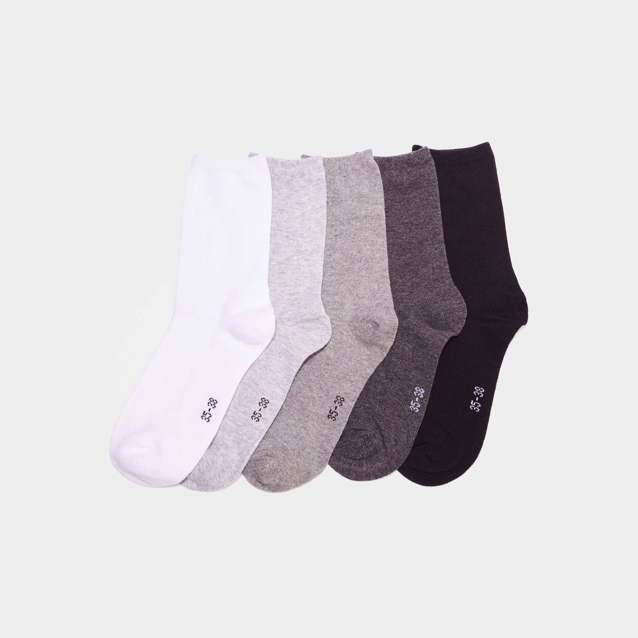 Lot 5 paires chaussettes coton gris mixte