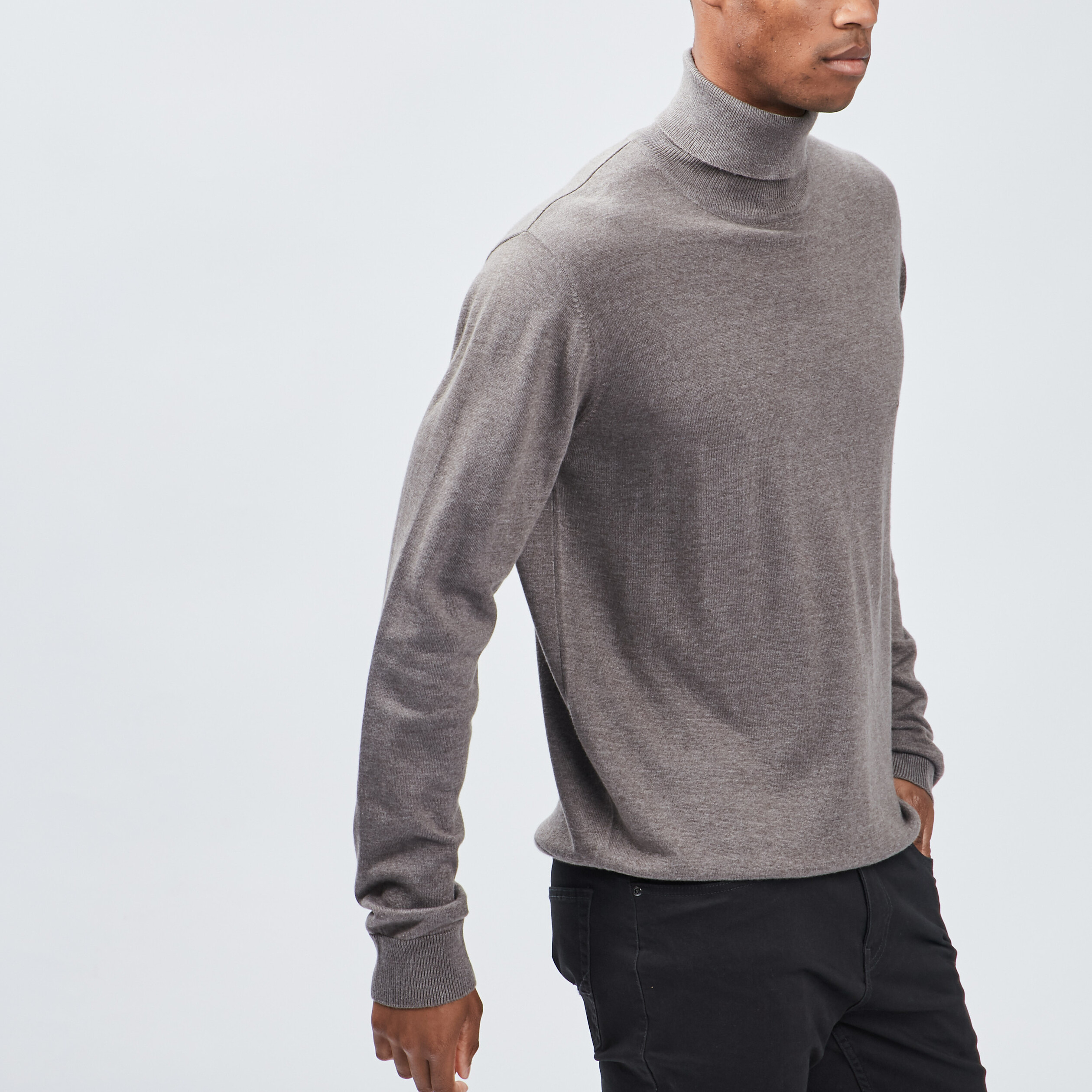 pull avec col roule taupe homme Pull avec col roulé taupe homme