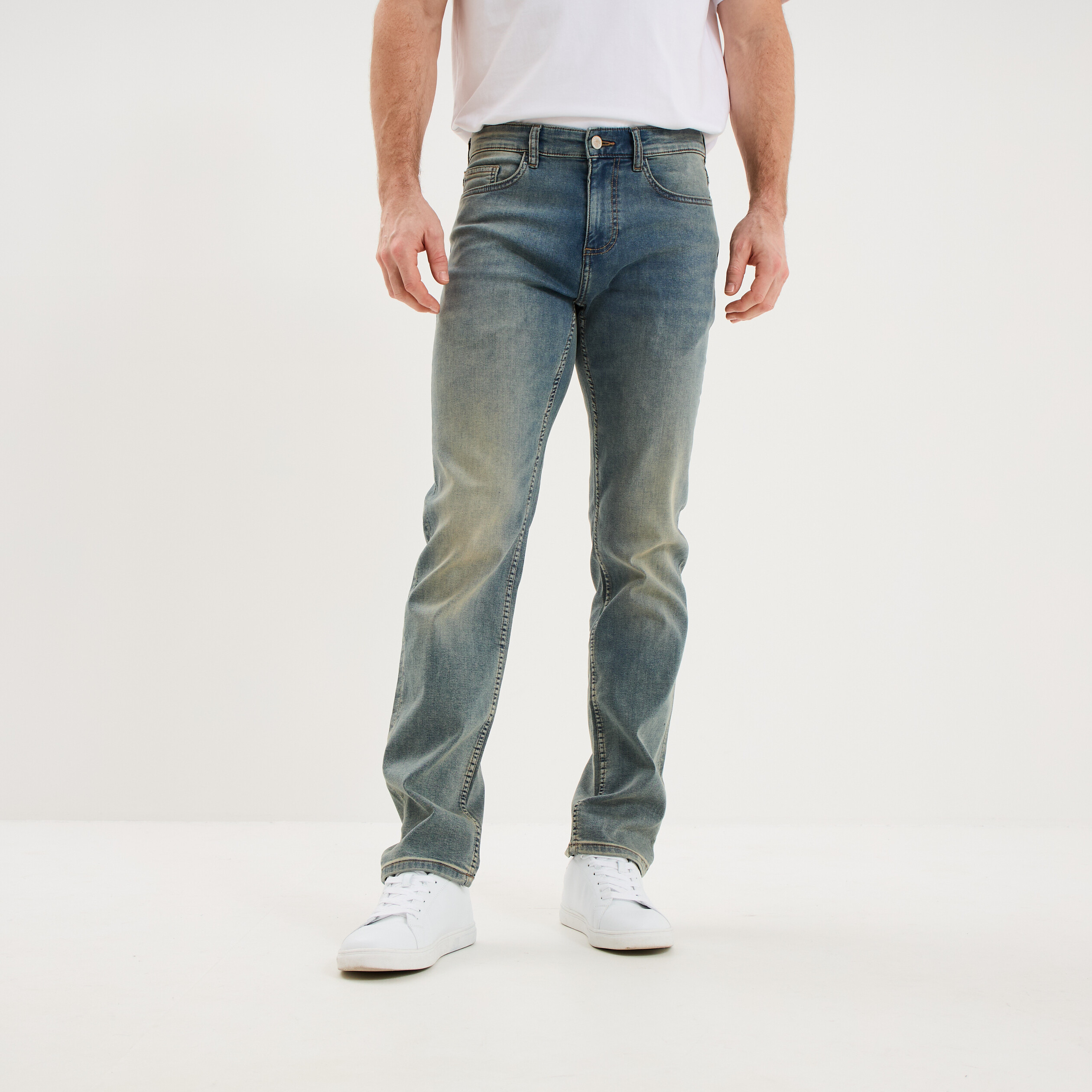 Jean stretch coupe regular denim double stone homme