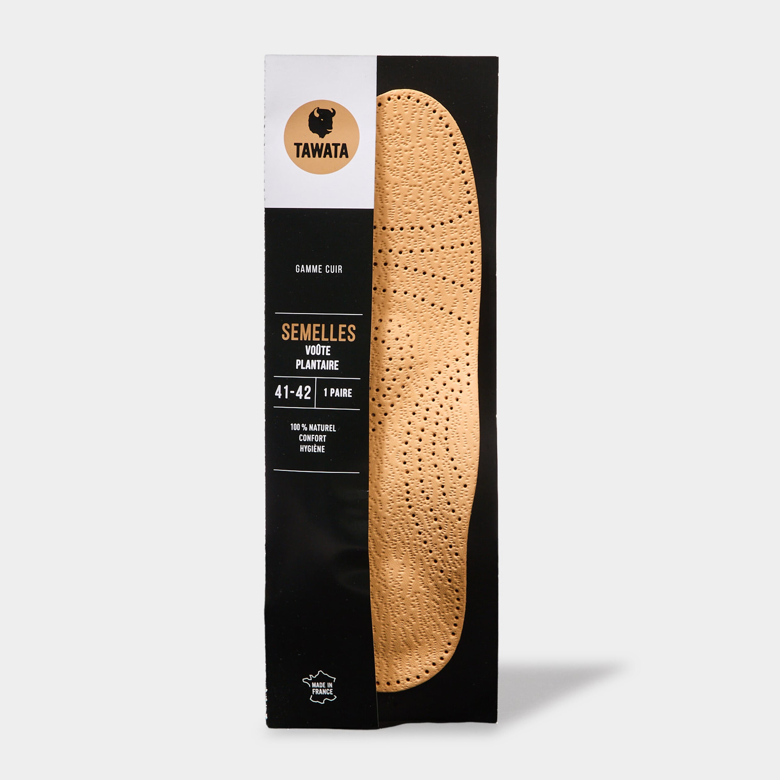 Semelles vo&ucirc;te plantaire cuir sable mixte