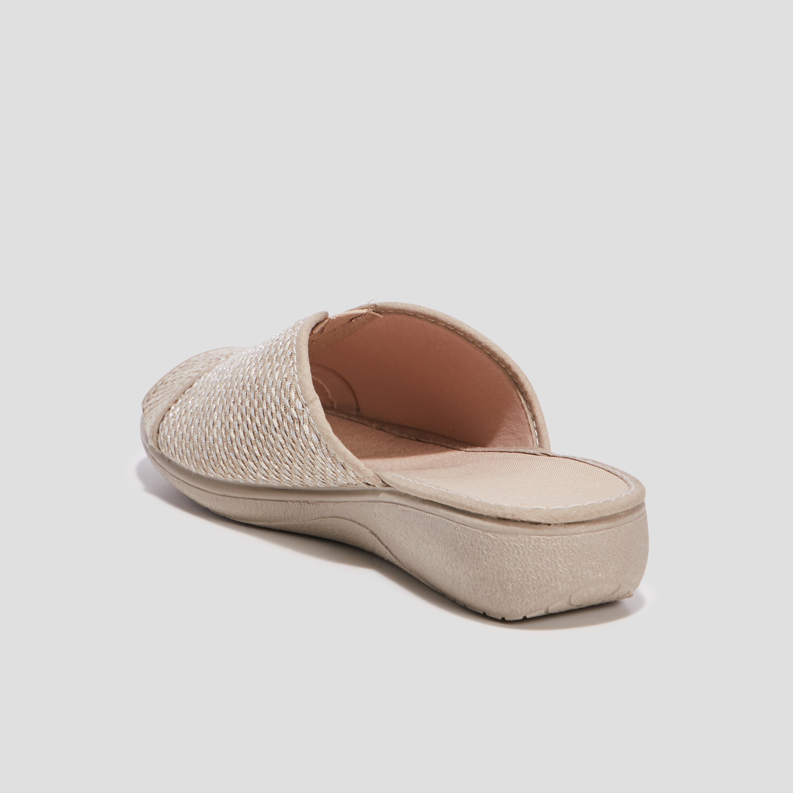 chaussons sabots irises beige femme Chaussons sabots irisés beige femme