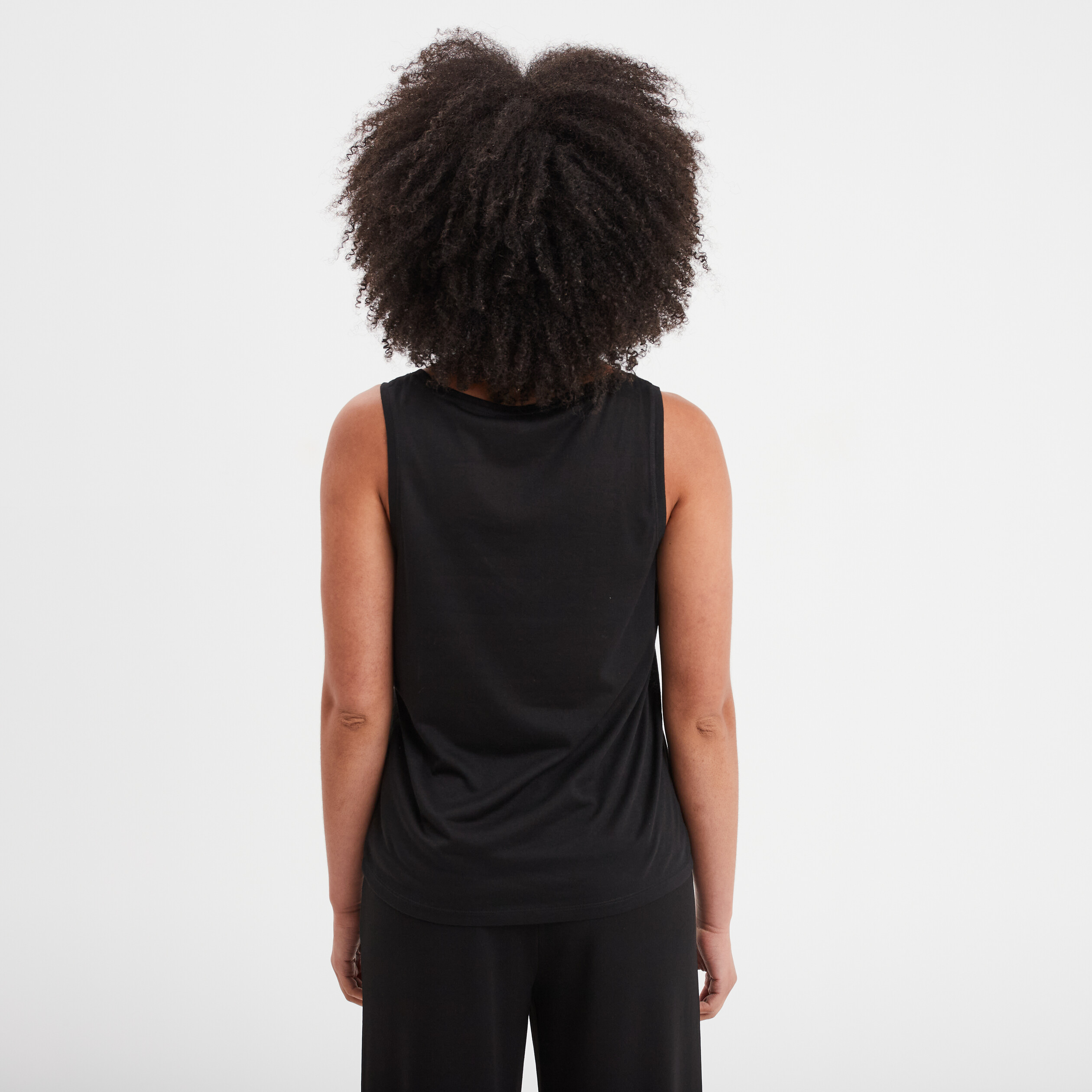 debardeur col en v noir femme Débardeur col en V noir femme