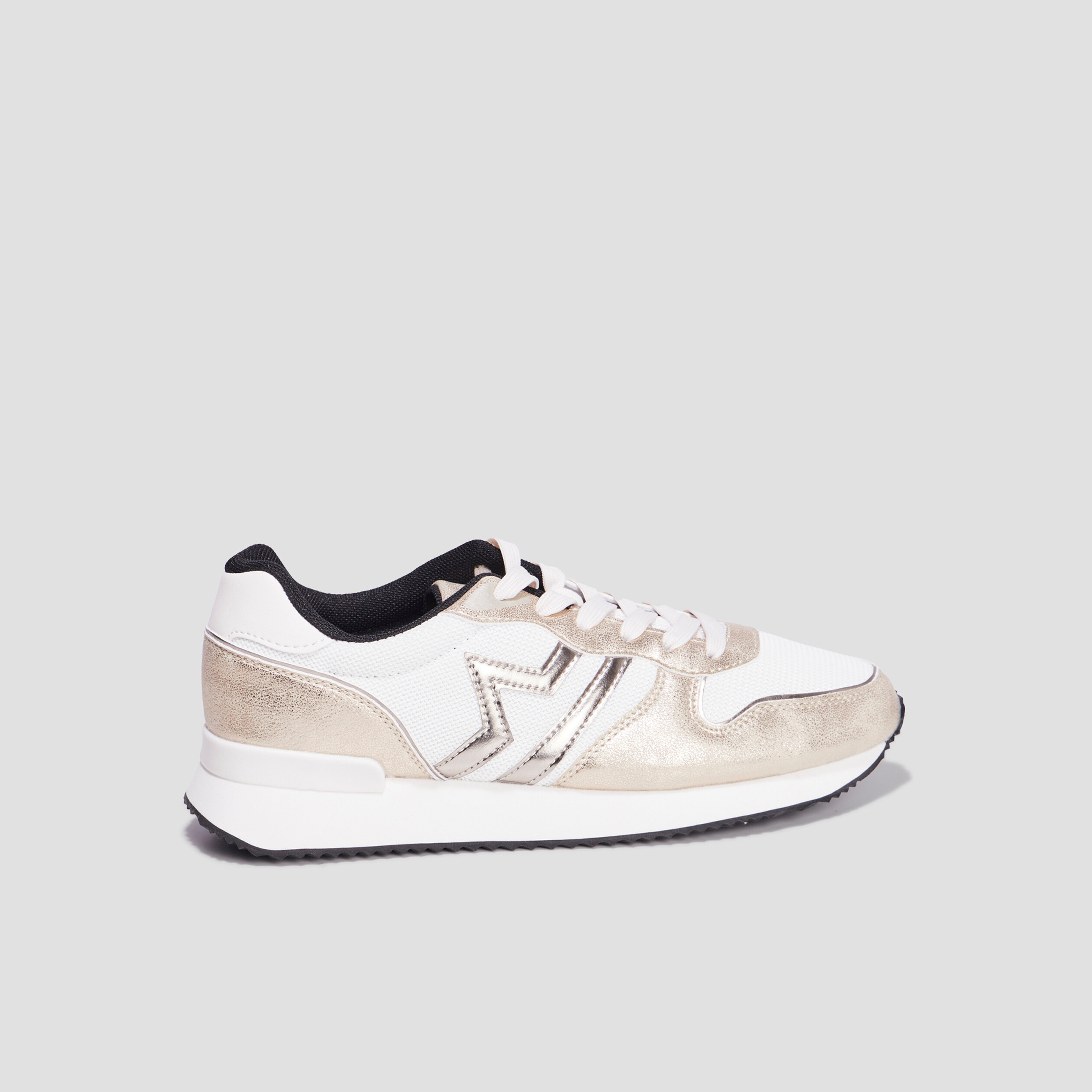 Baskets bi-matière à lacets Creeks blanc femme