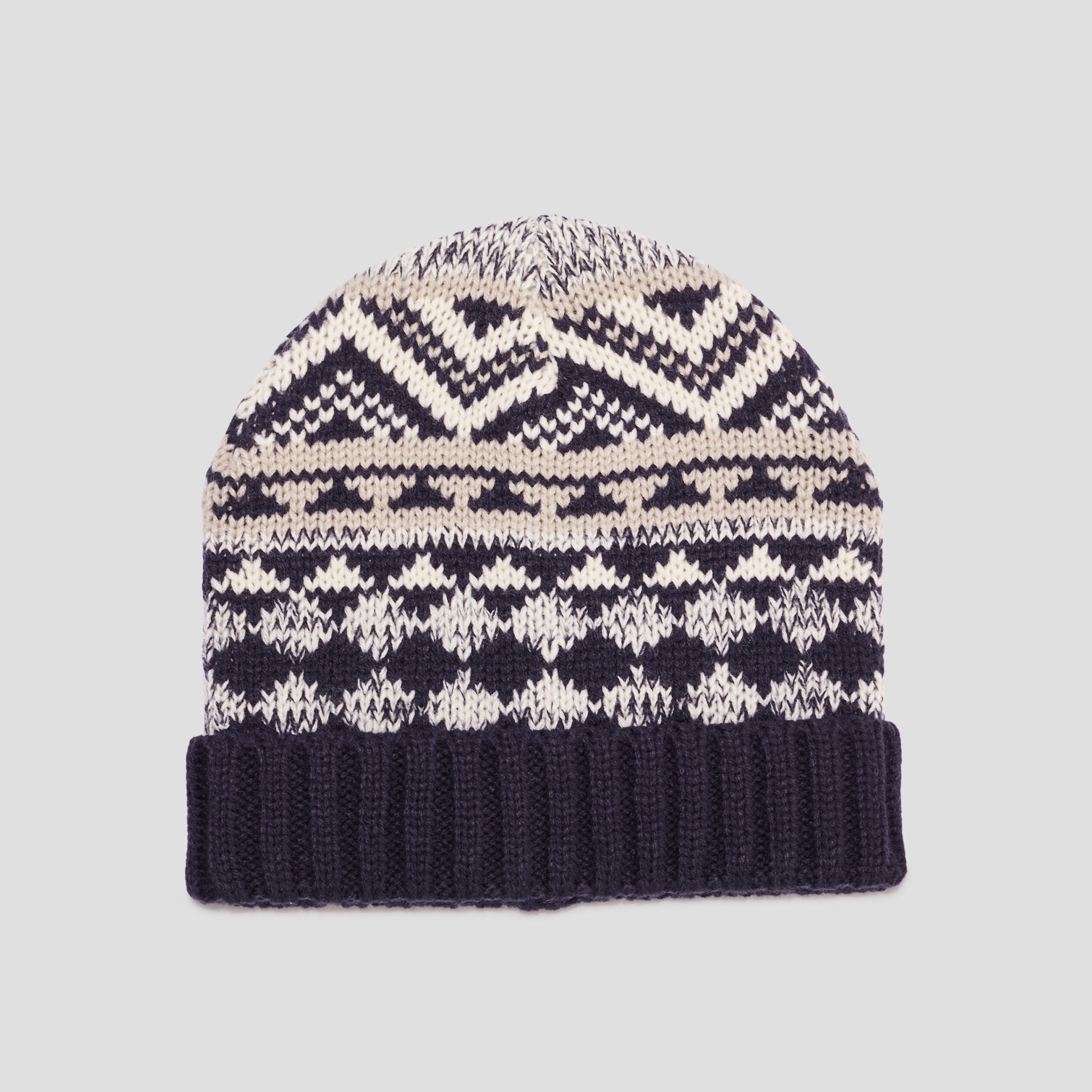 Bonnet à motifs tricoté multicolore garçon