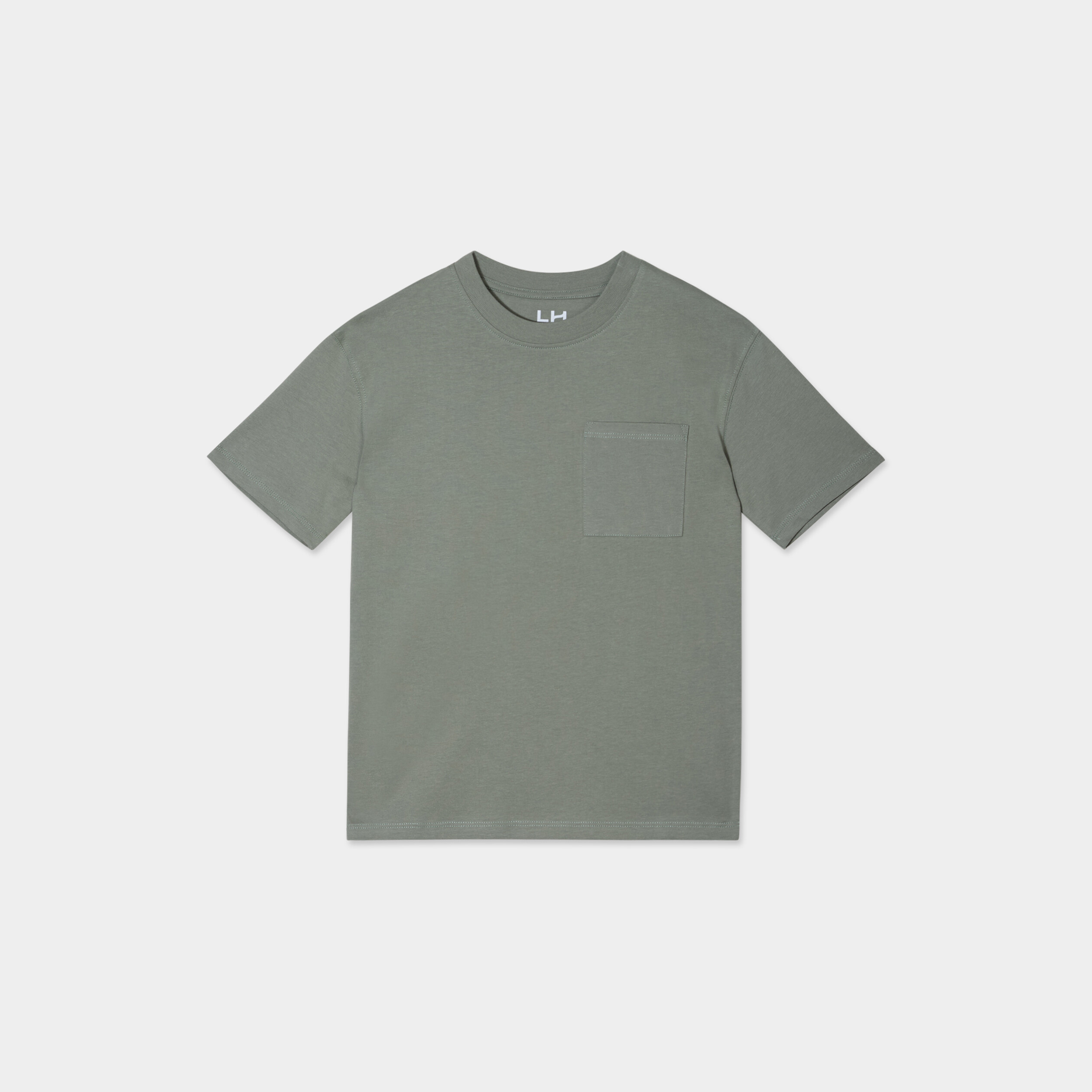 t shirt oversize 1 poche manches courtes vert kaki garcon T-shirt oversize 1 poche manches courtes vert kaki garçon