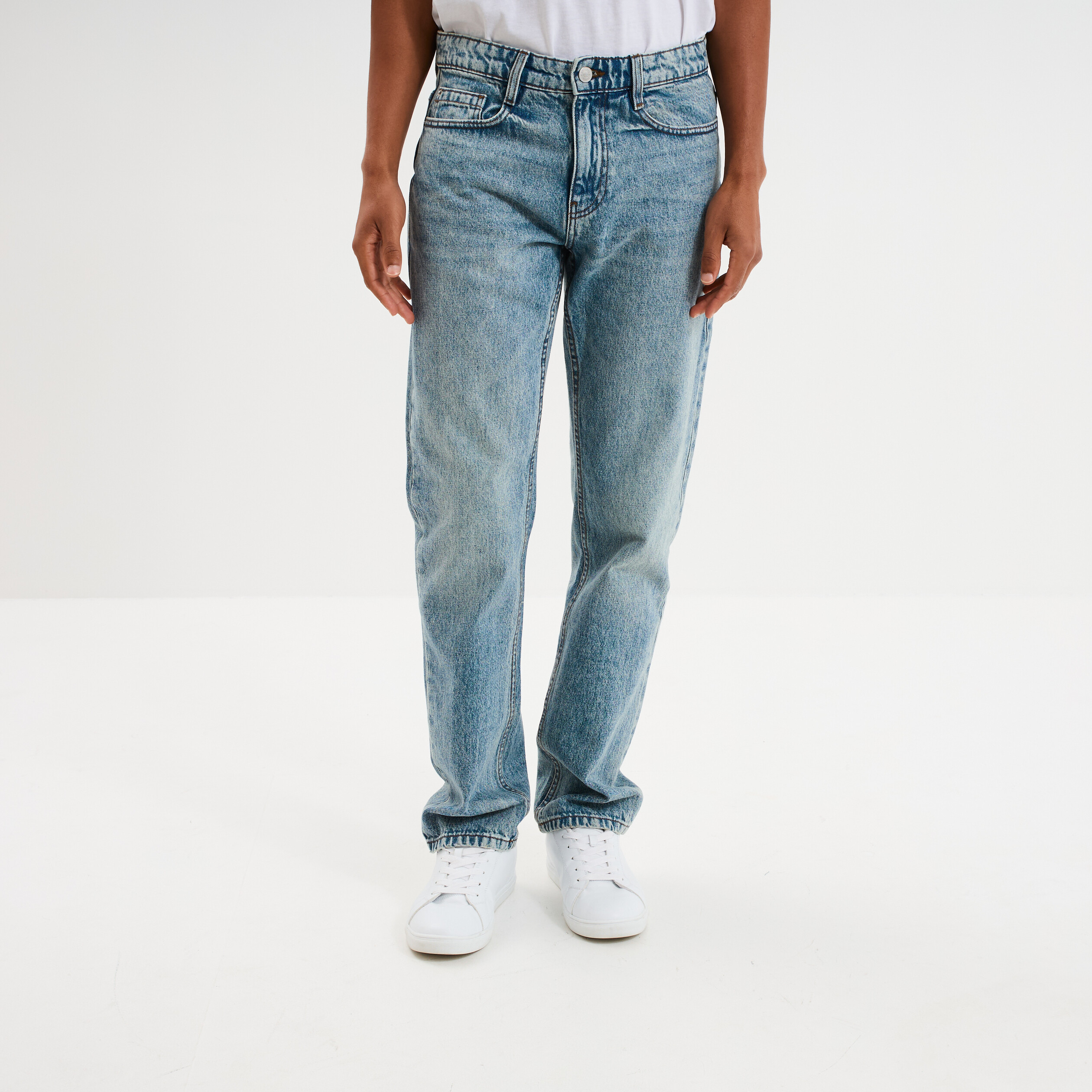 jeans regular 5 poches coton denim double stone homme Jeans regular 5 poches coton denim double stone homme