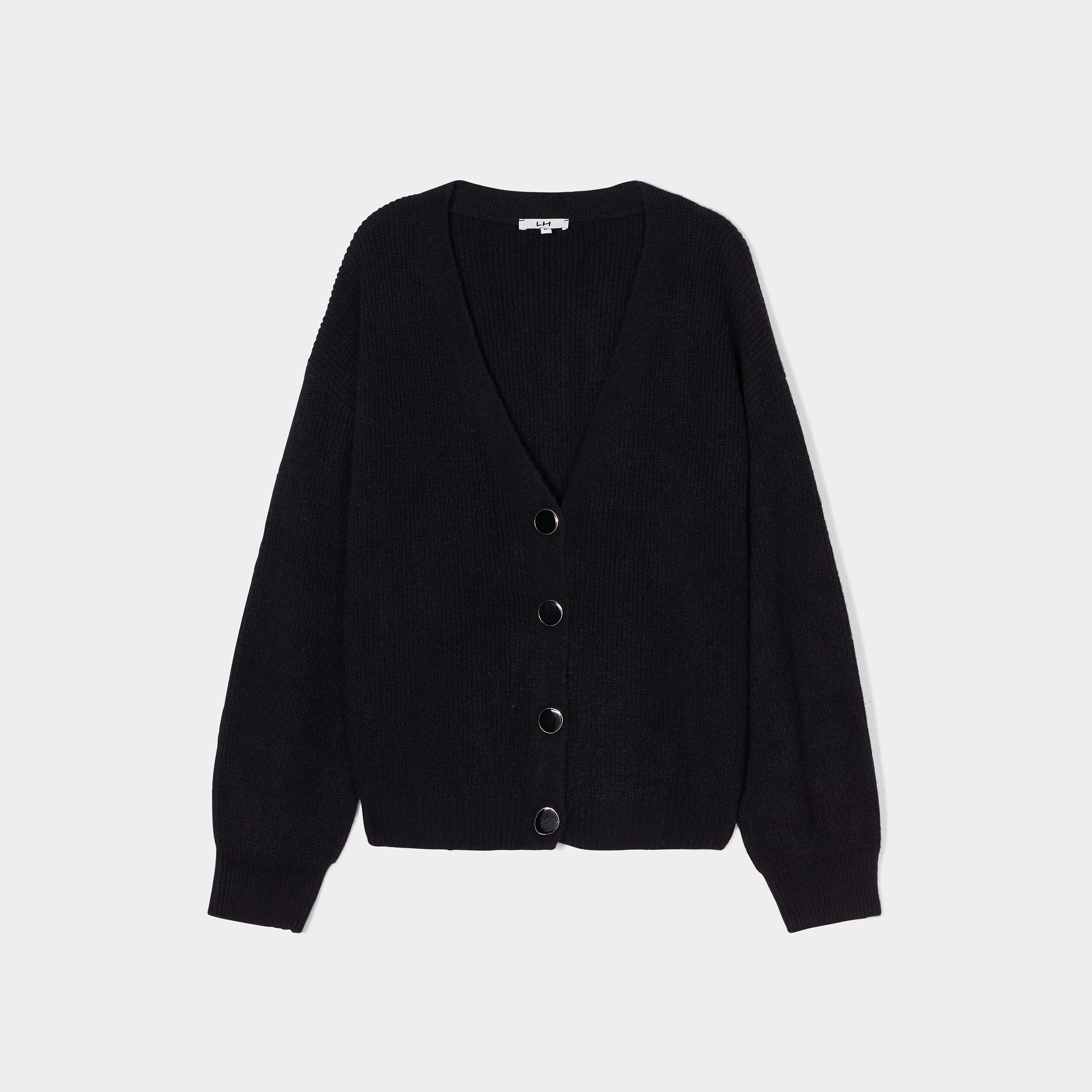 gilet boutonne col en v noir femme Gilet boutonné col en V noir femme