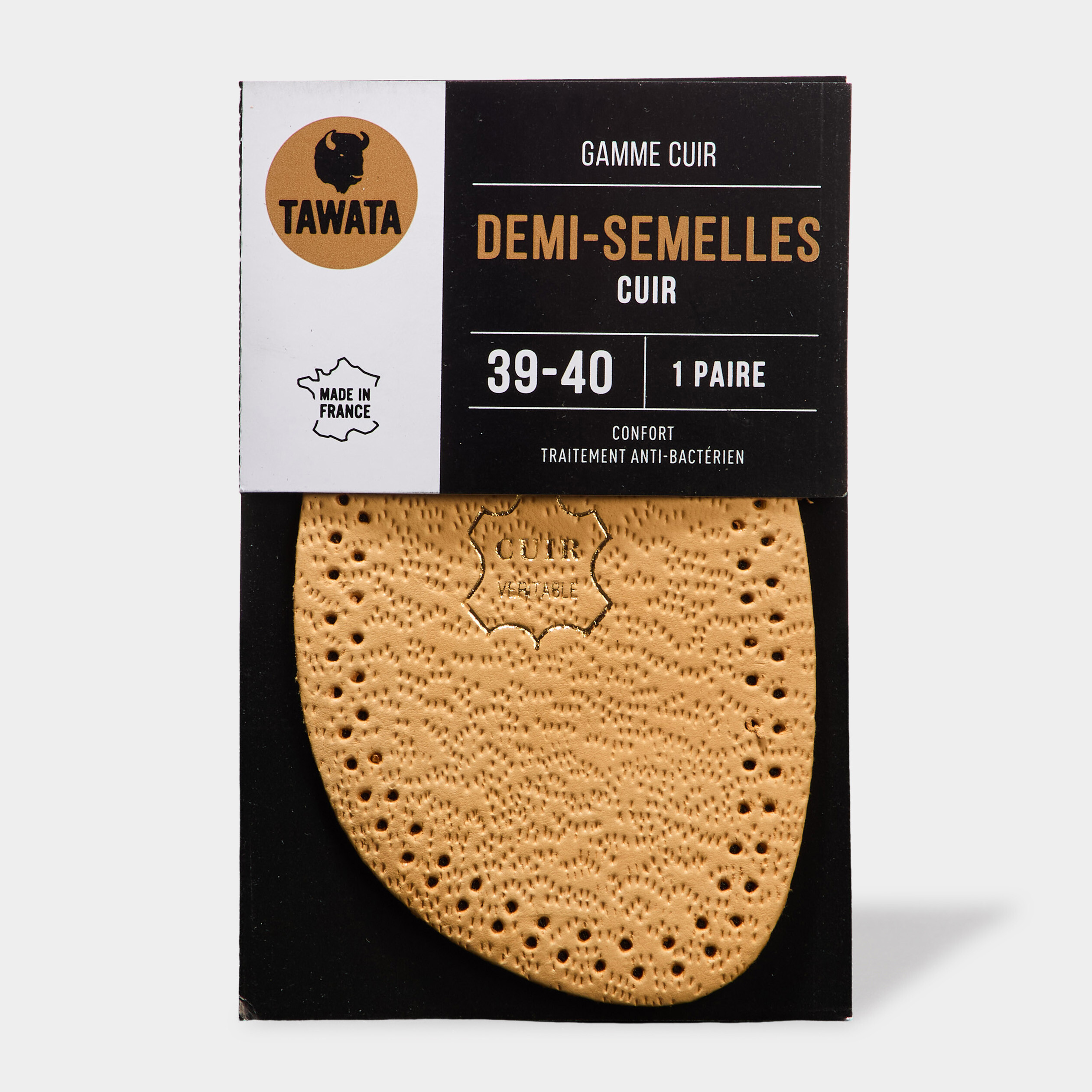 Demi-semelles cuir Tawata sable mixte