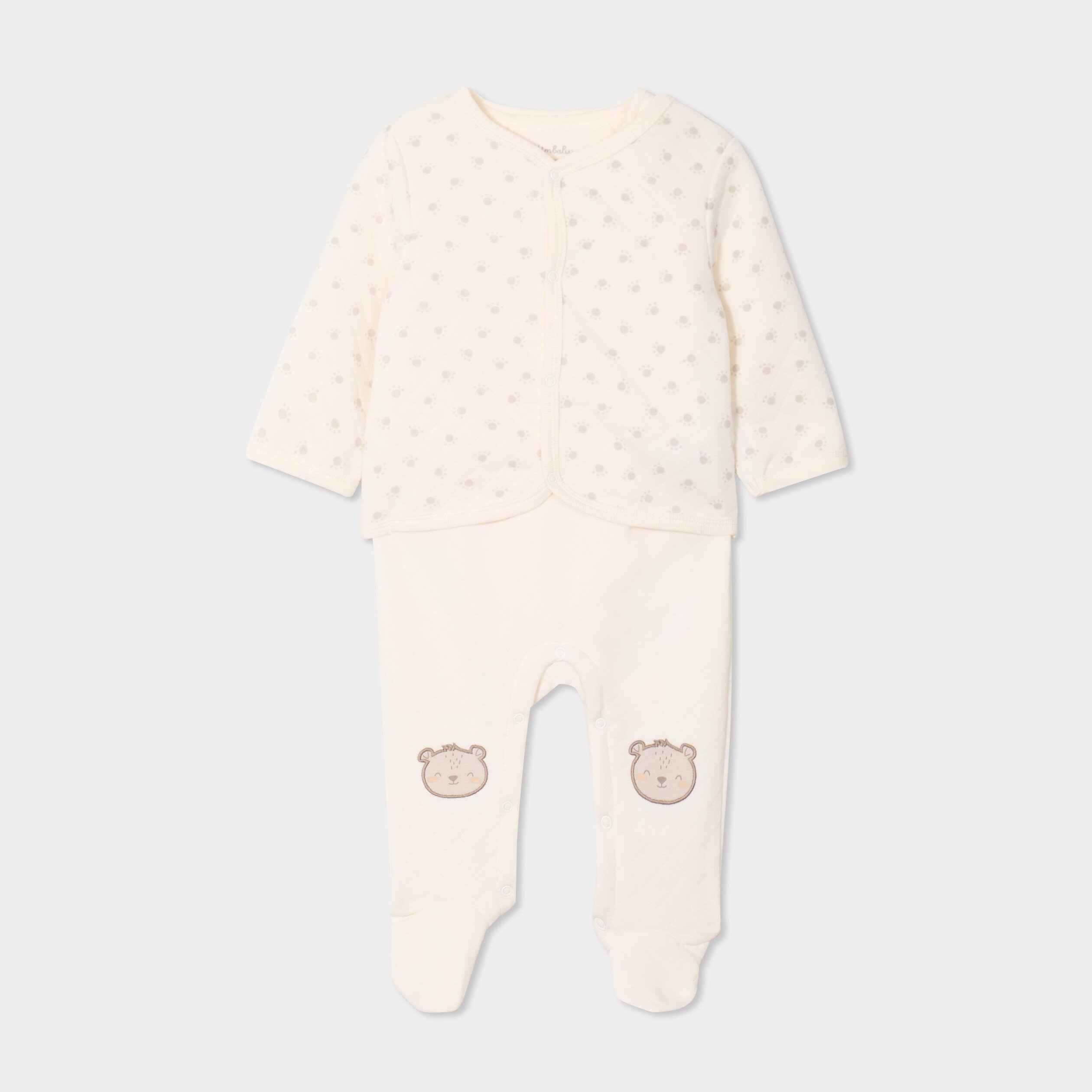 ensemble 3 pieces dors bien body gilet creme bebeg Ensemble 3 pièces dors-bien body gilet creme bébé garçon