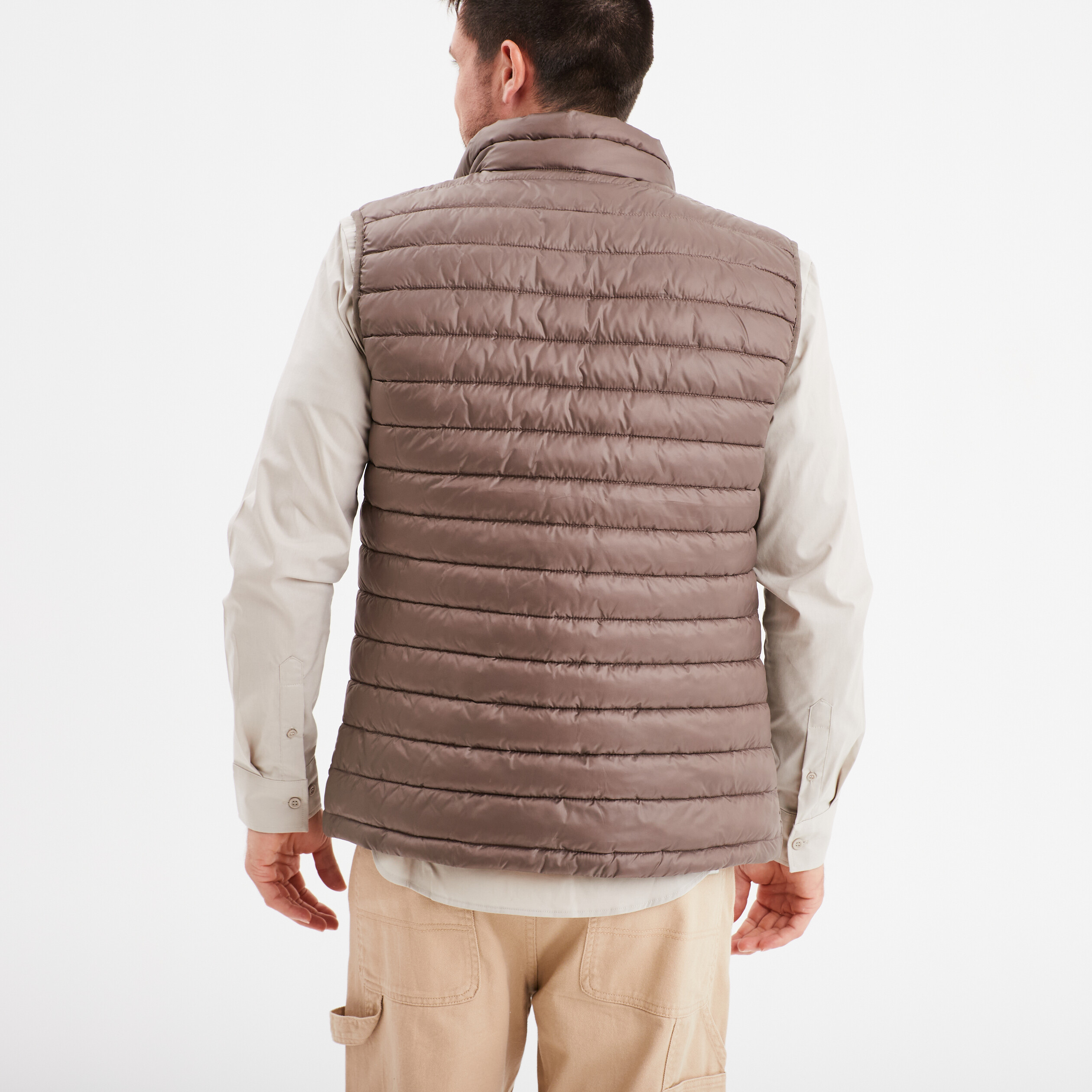 Doudoune sans manches l&eacute;g&egrave;re d&eacute;perlante taupe homme