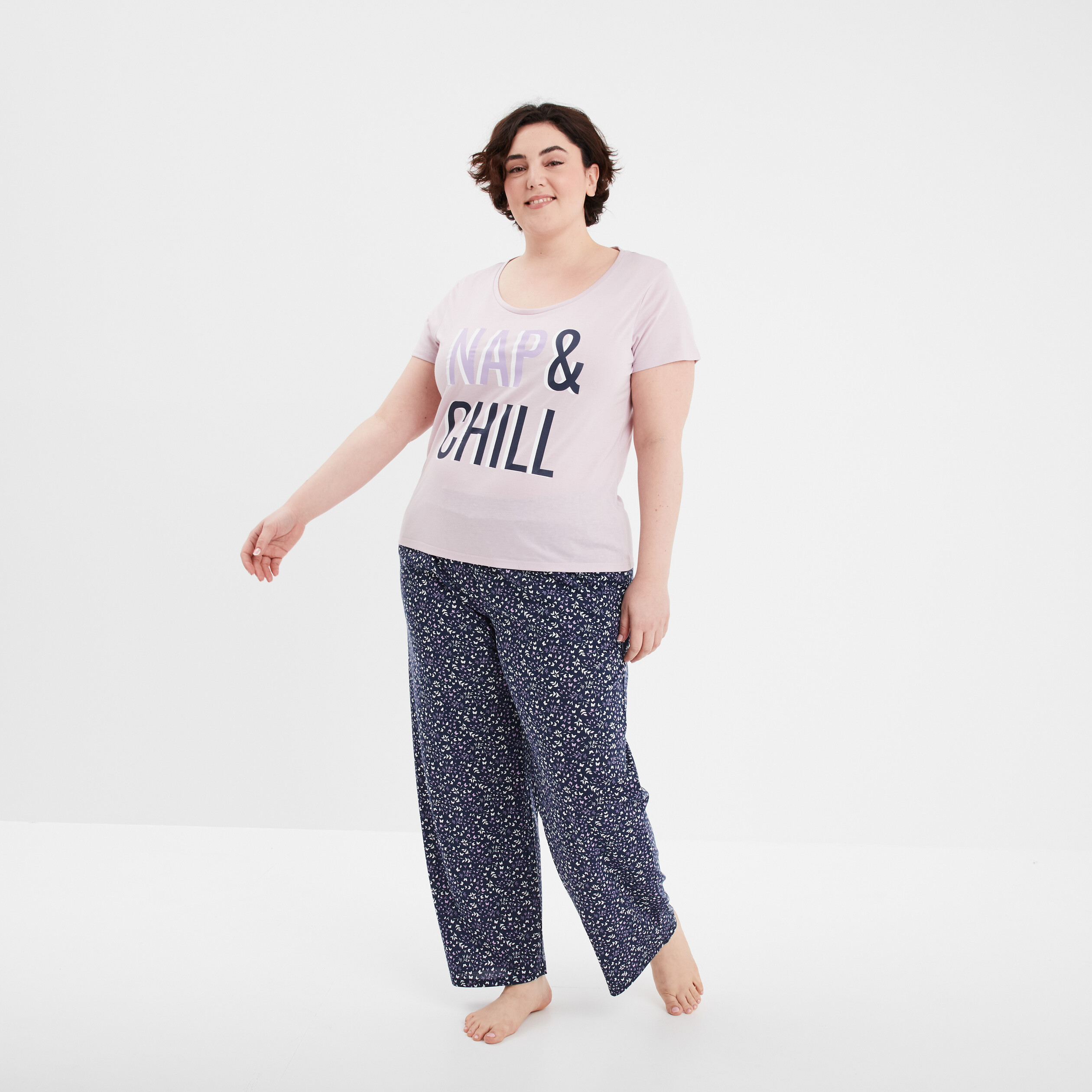 ensemble pyjama pantalon 2 pieces parme femmegt Ensemble pyjama pantalon 2 pièces parme femme grande taille