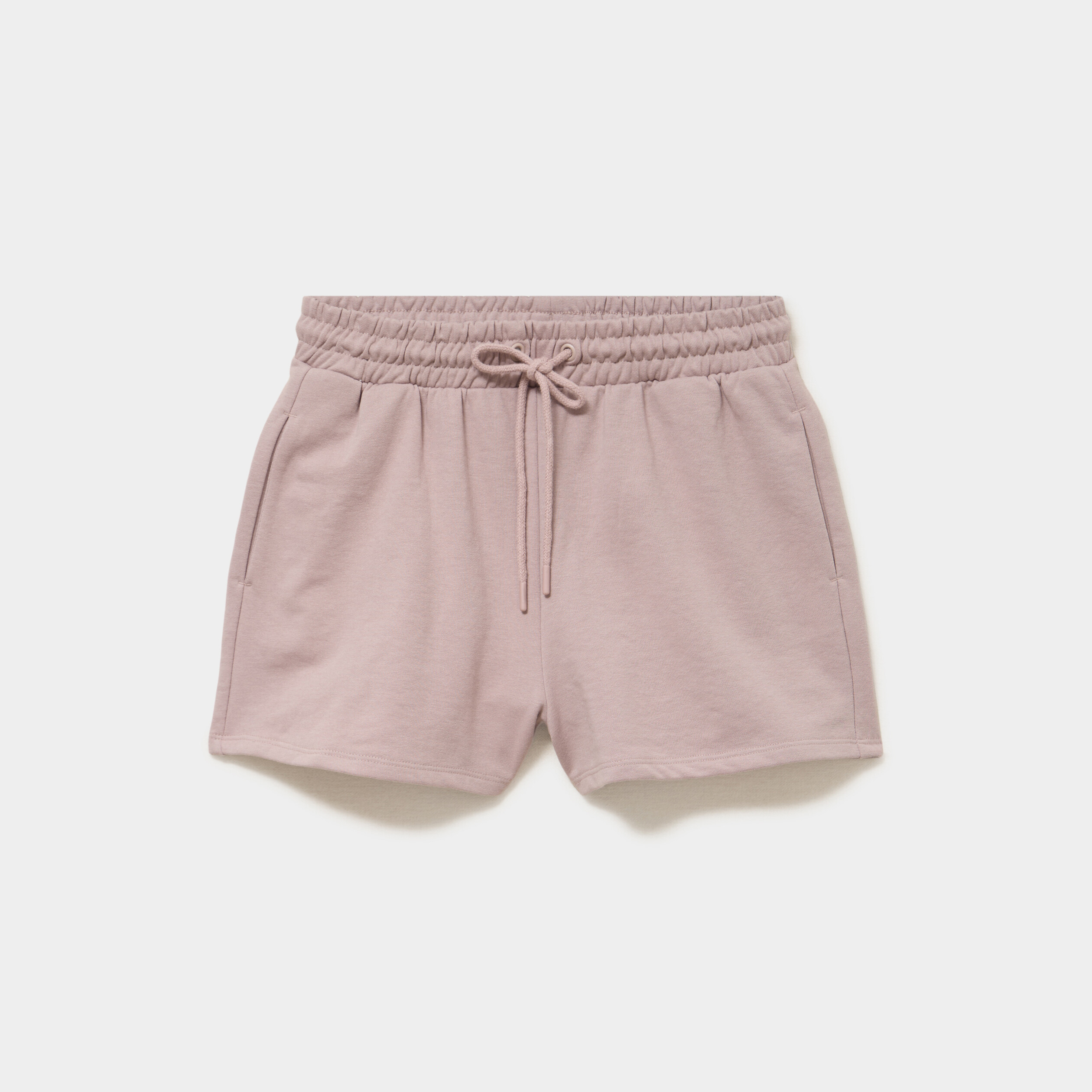 Short de jogging molletonn&eacute; ajust&eacute; marron clair femme