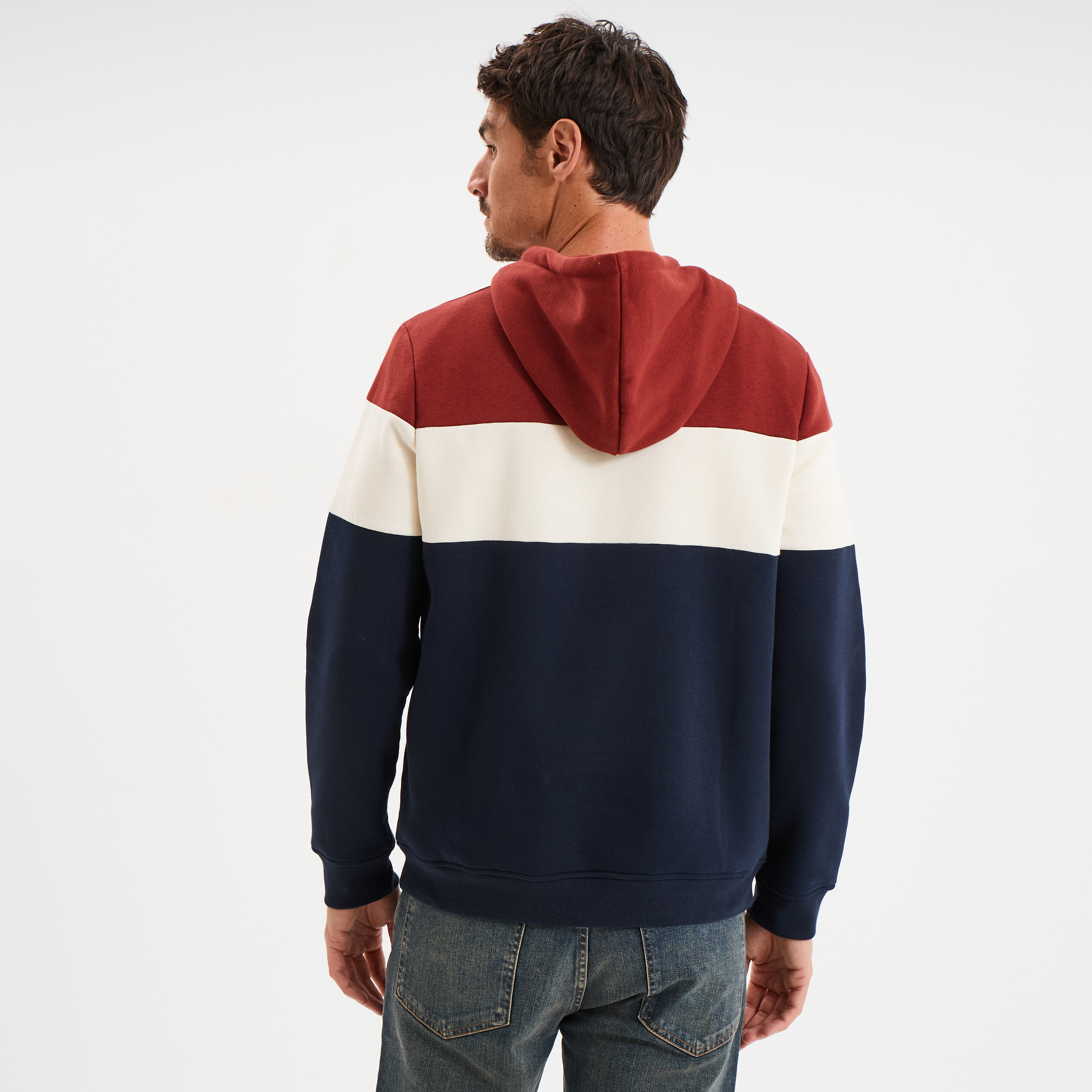 sweat hoodie manches longues a capuche rouge fonce homme Sweat hoodie manches longues à capuche rouge foncé homme