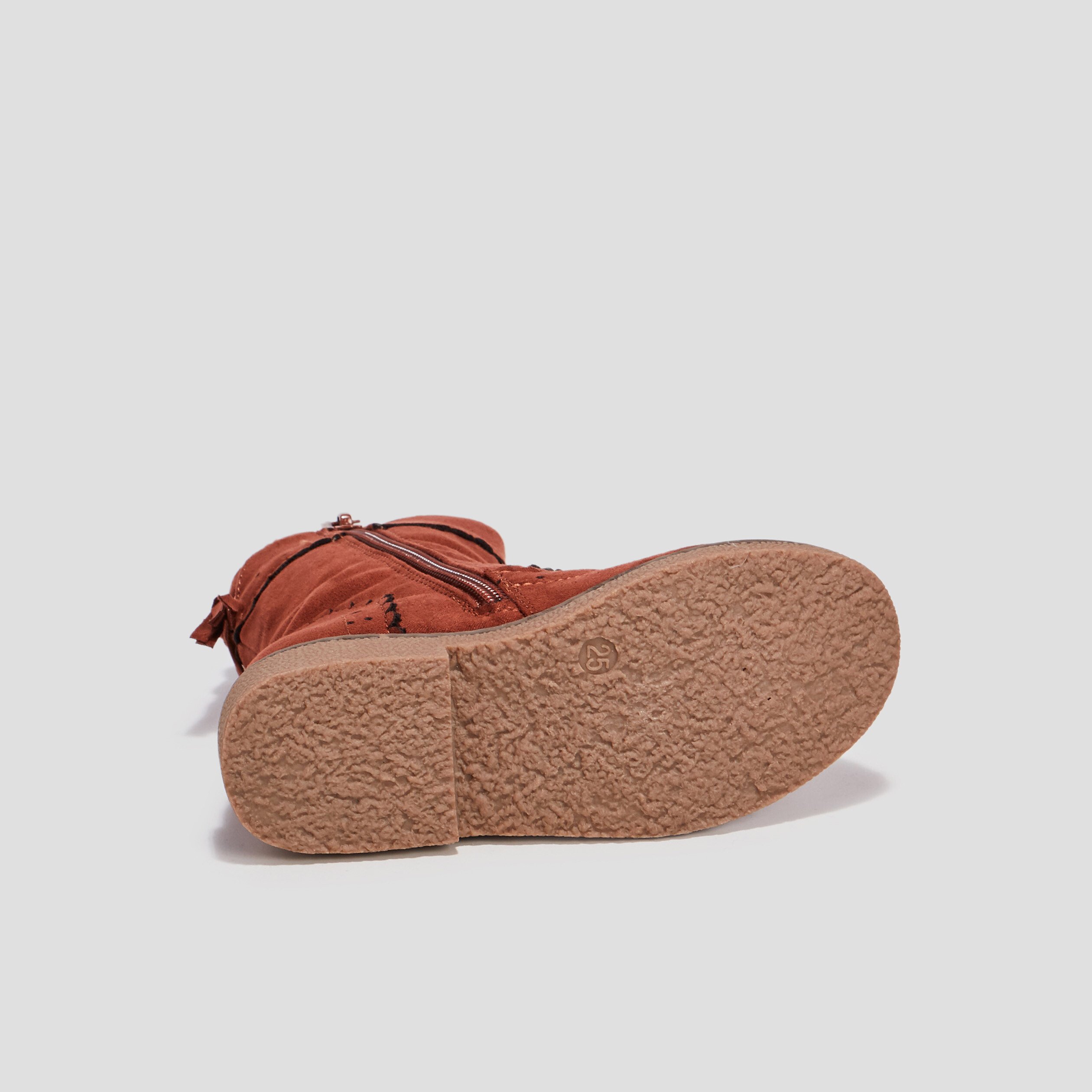 bottes avec bord festonne terracotta fille Bottes avec bord festonné terracotta fille