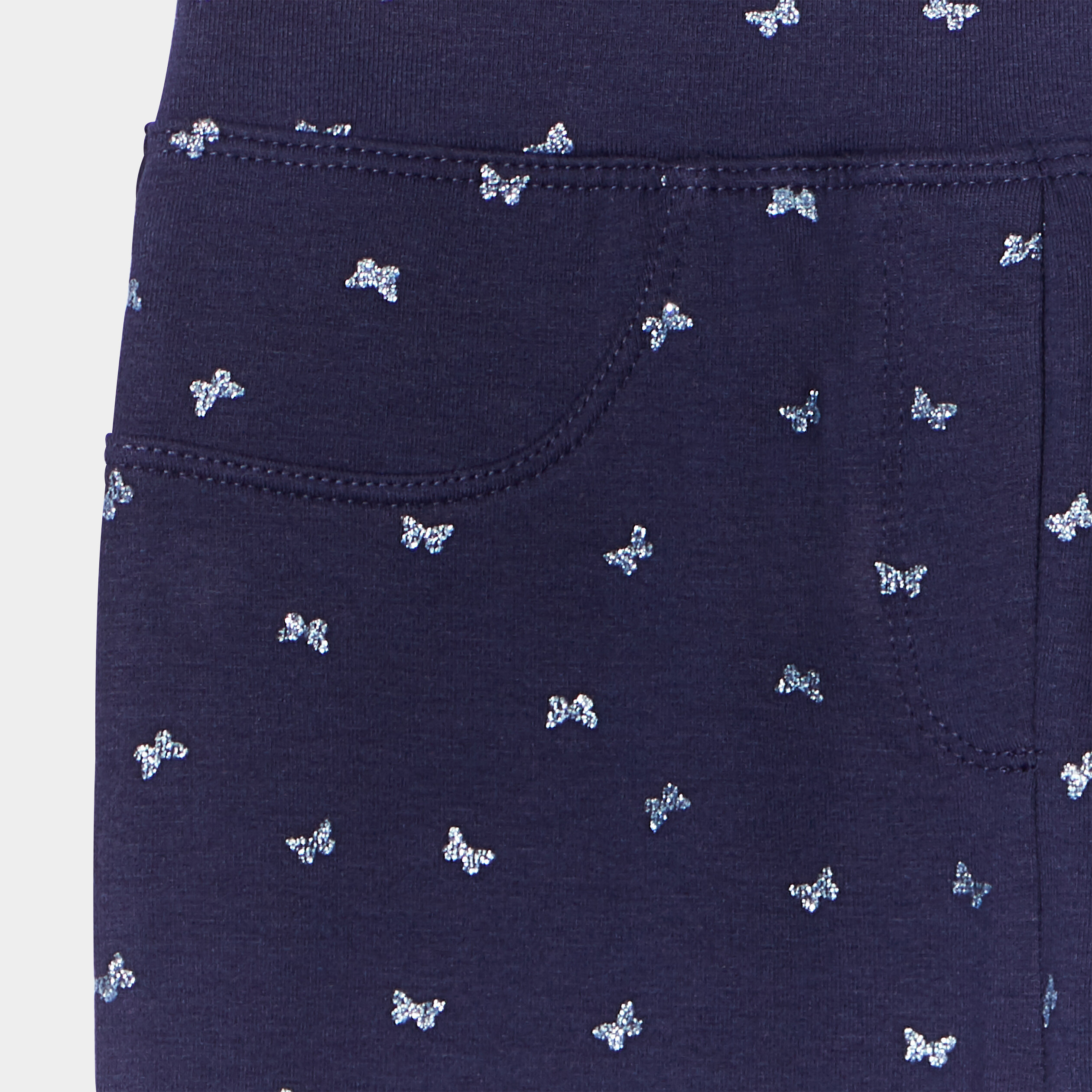 pantalon flare taille elastiquee bleu marine fille Pantalon flare taille élastiquée bleu marine fille