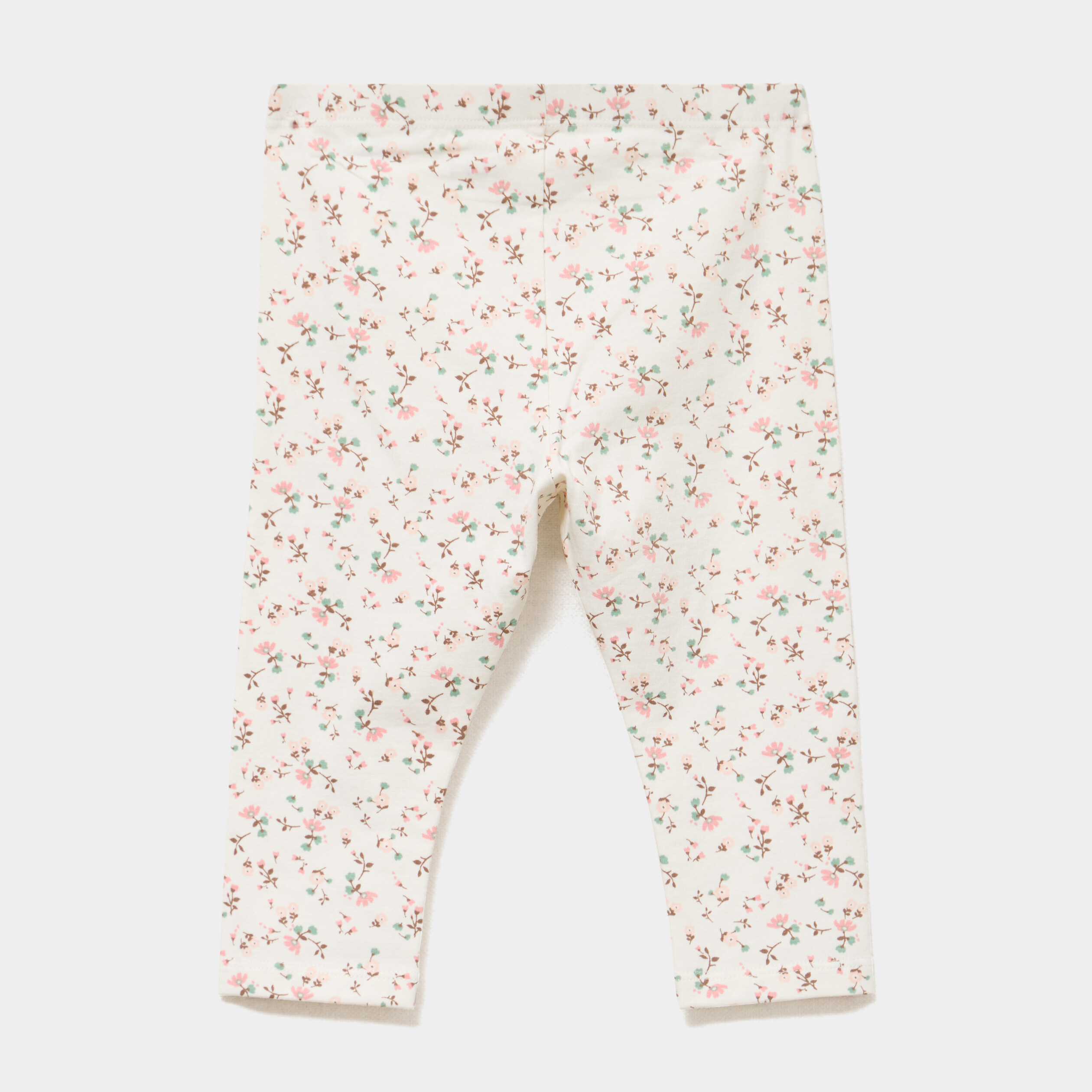Legging doubl&eacute; taille &eacute;lastiqu&eacute;e ecru b&eacute;b&eacute; fille