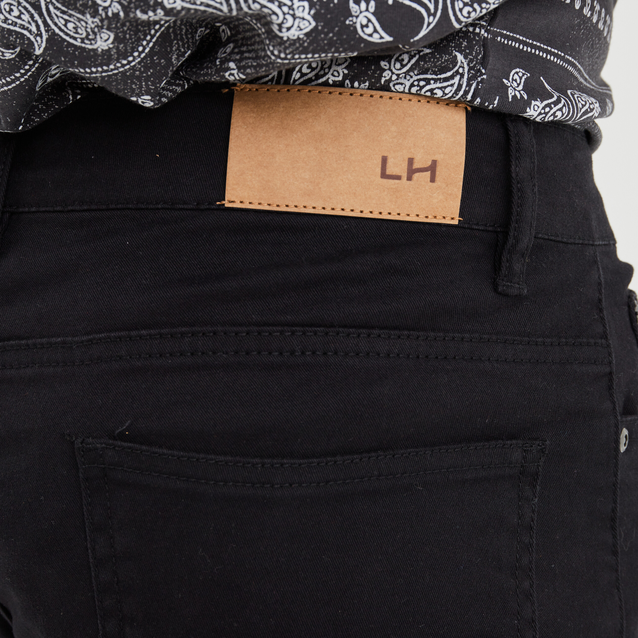 Bermuda droit stretch 5 poches coton noir homme