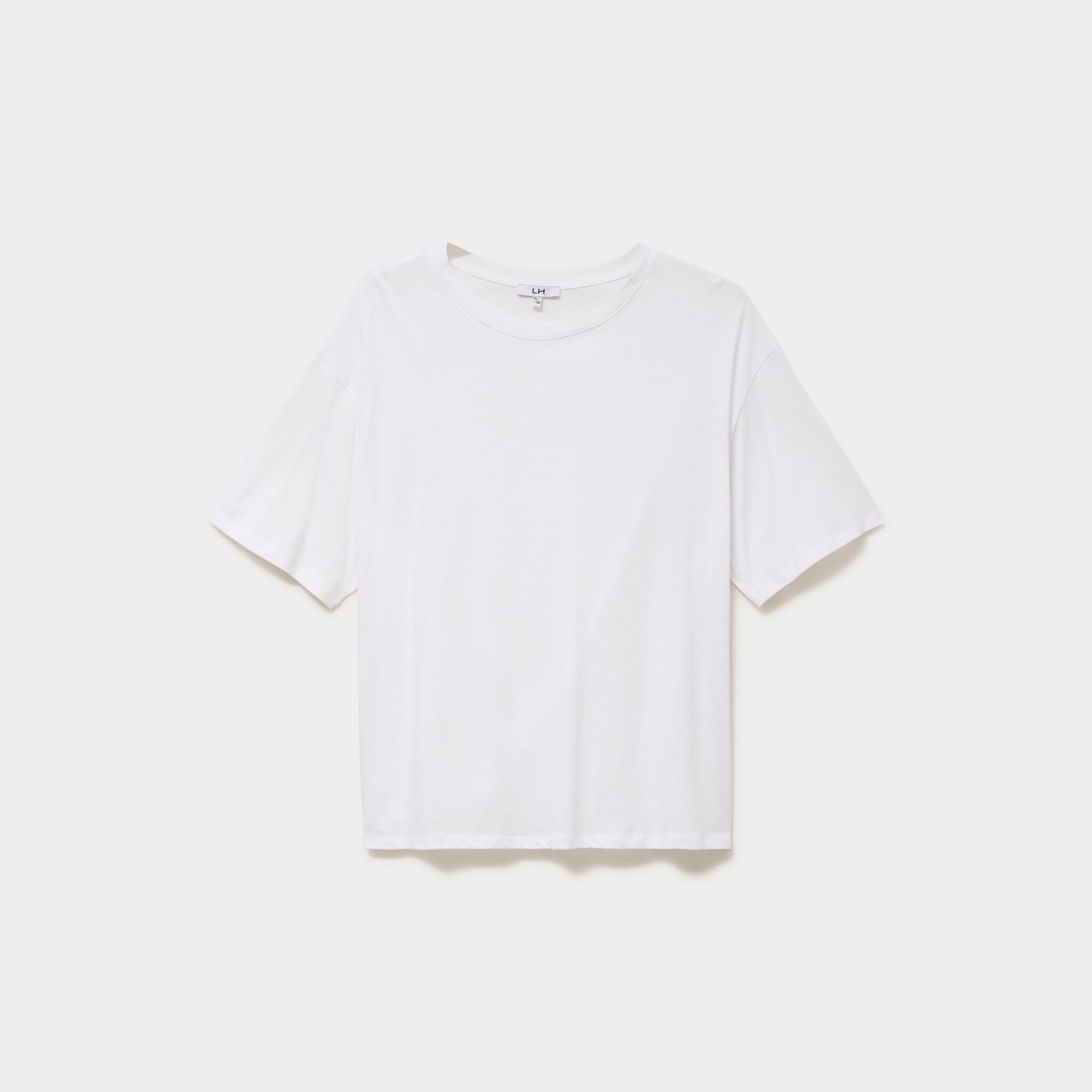 T-shirt col rond manches courtes coton blanc femme grande taille