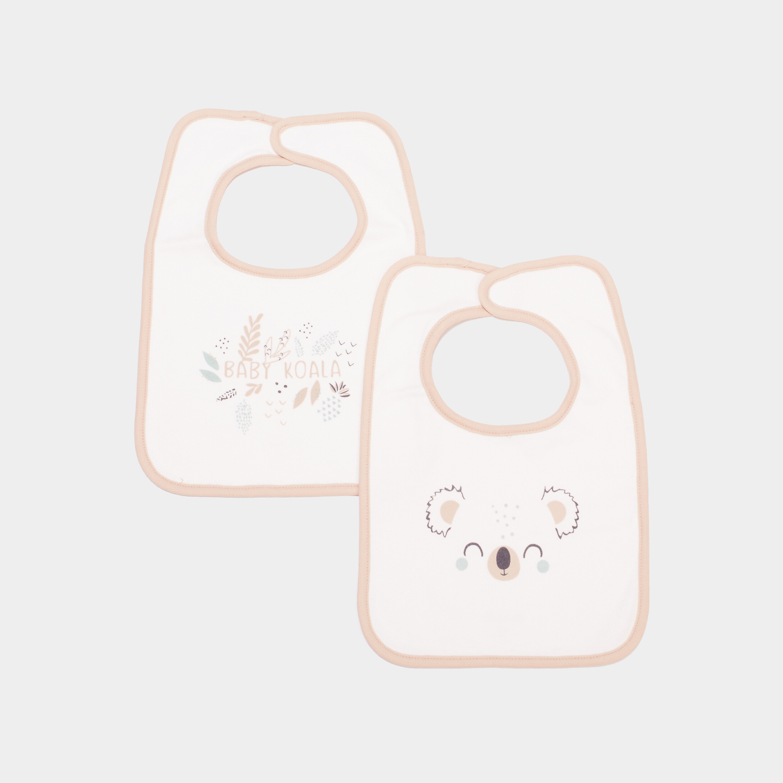 lot de 2 bavoirs coton ivoire mixte Lot de 2 bavoirs coton ivoire mixte