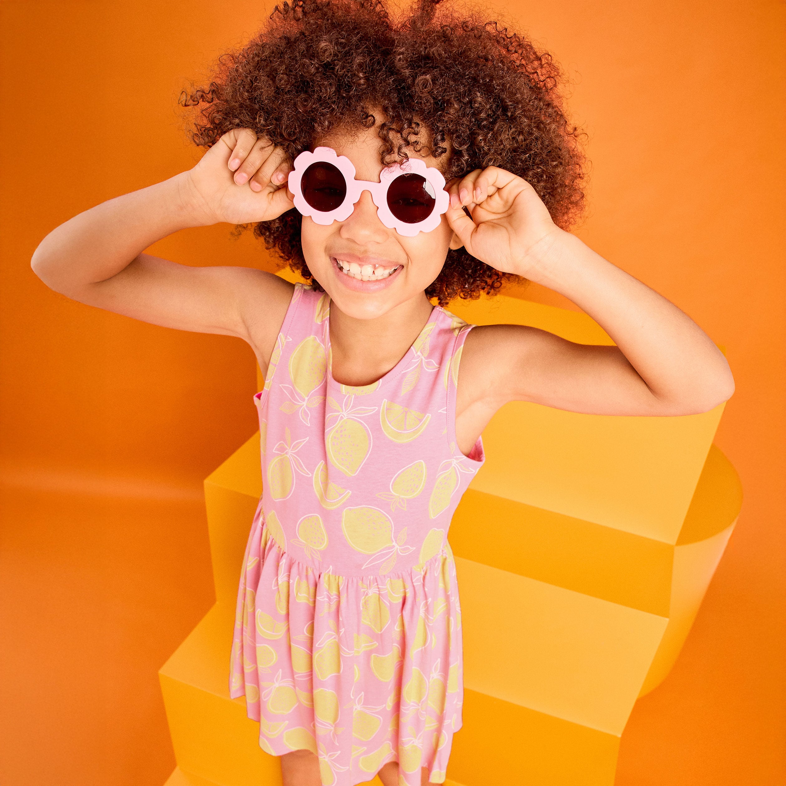 Robe patineuse sans manches coton rose fille