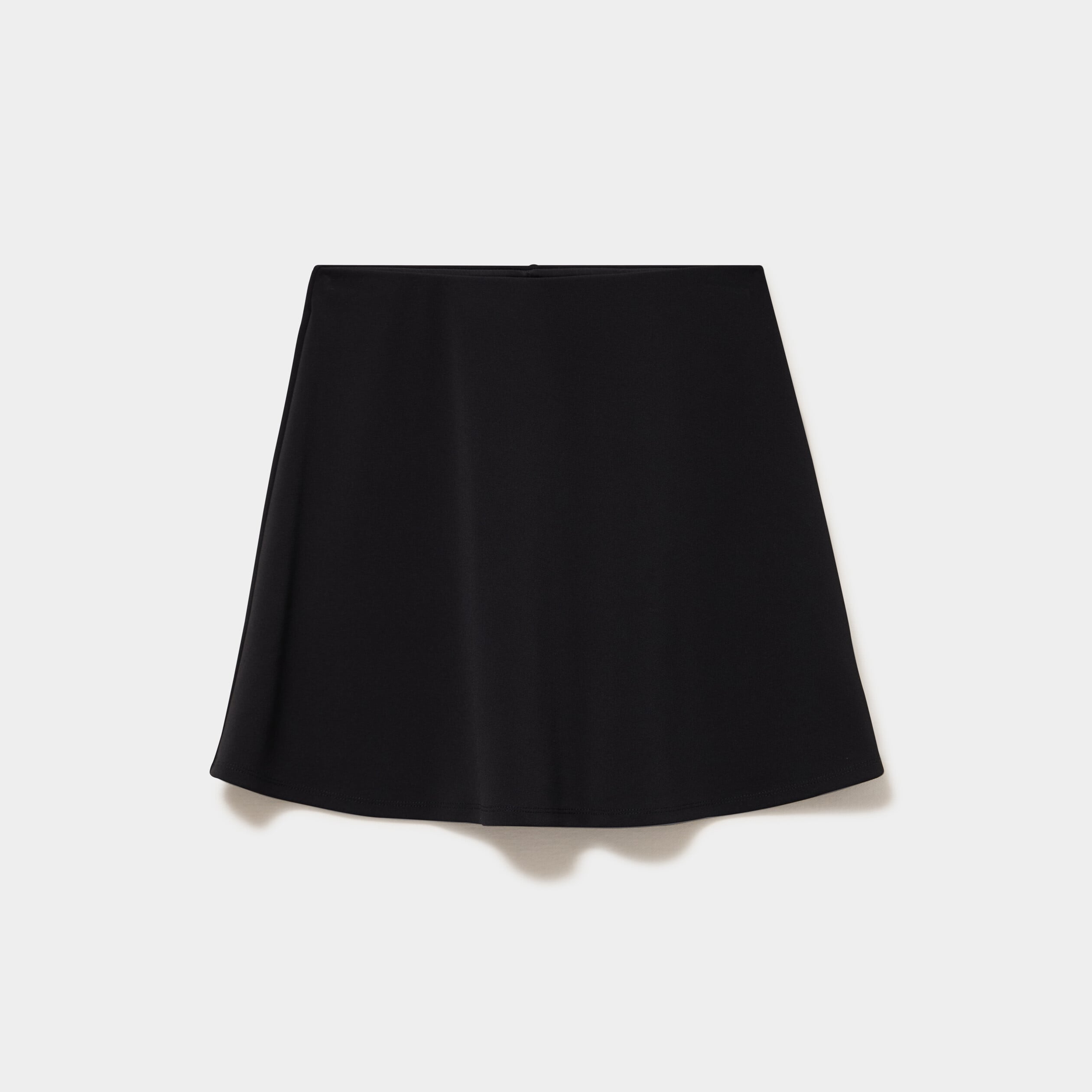 Jupe courte trap&egrave;ze taille &eacute;lastiqu&eacute;e noir femme